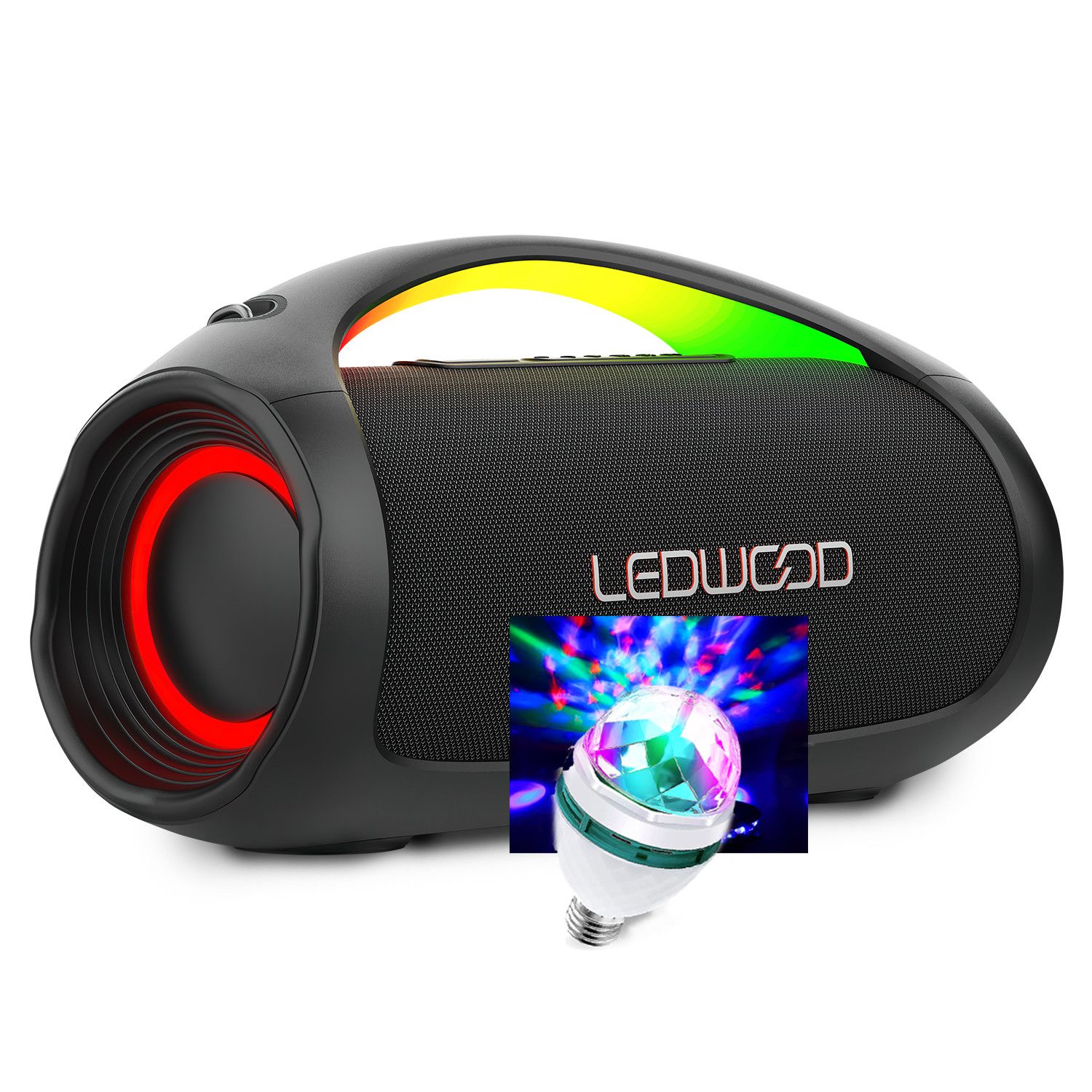 Ledwood XTR500 500W Hi-Fi Speaker - Bluetooth, USB, IPX6 Waterproof, Power Bank, Multi-Link, 110W RMS, 7000mAh Battery, LED Light