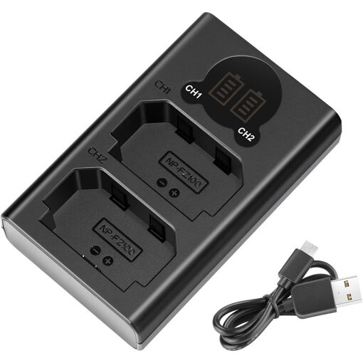 Cargador doble USB Neewer para batería Sony NP-FZ100, compatible con cámaras Sony ZV-E1, FX3, FX30, A1, A9 II, A7R V, A7S III, A7 IV, A6600, A7C