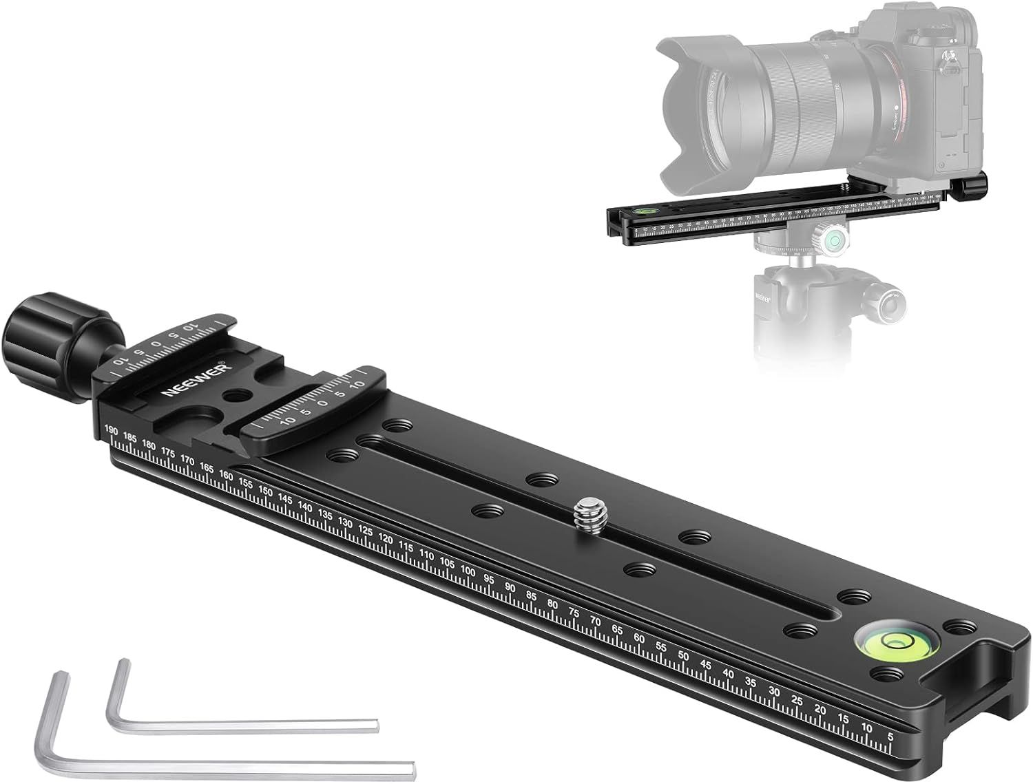 Soporte de liberación rápida de metal Neewer para cámara, compatible con Arca Suiza (200 mm)