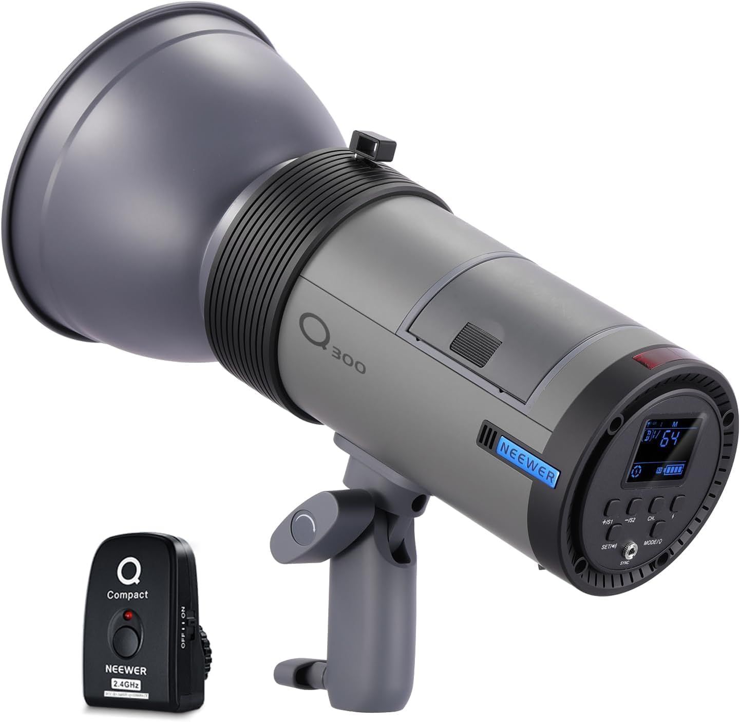 Neewer Q300 2.4G Wireless Outdoor Flash with Compact Trigger Q, 7800mAh Li-Ion Battery Monolight with Full Power 1000 Flashes Recycling 0.4-2.5s