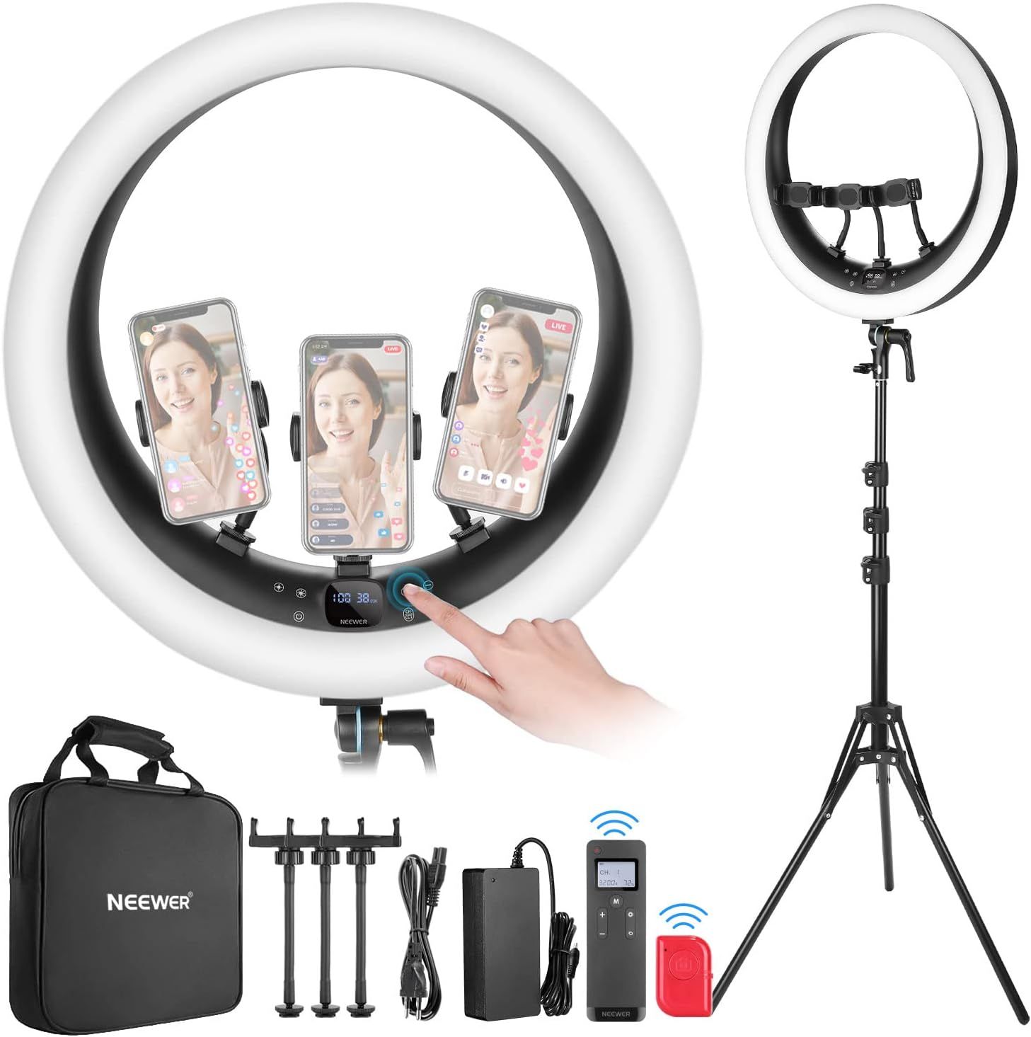 Neewer 19" Ring Light with Phone Stands