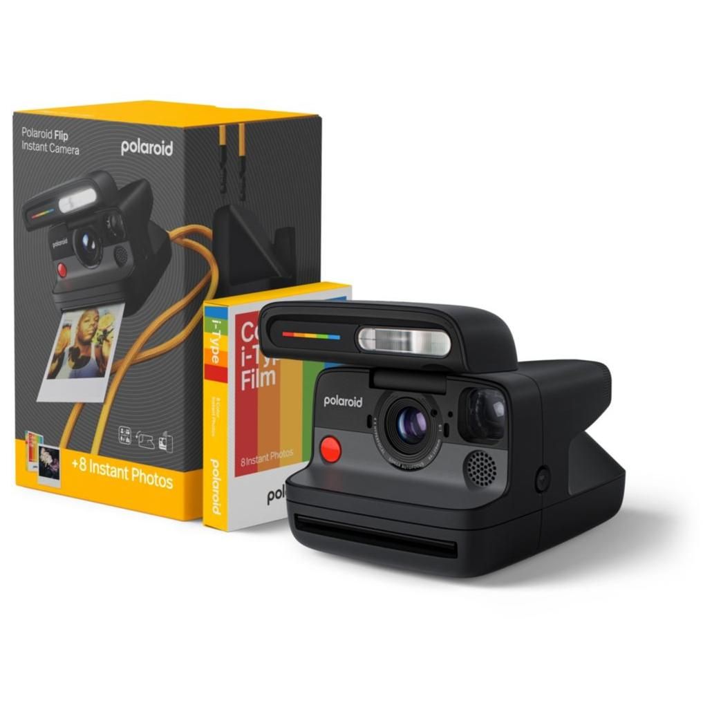 Cámara instantánea Polaroid Flip Negro + pack de película color de 8 fotos