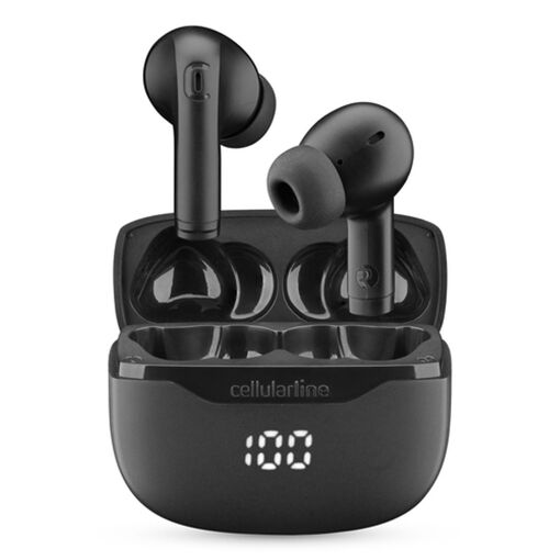 Auriculares inalámbricos Cellularline KEY con estuche de carga y pantalla LED