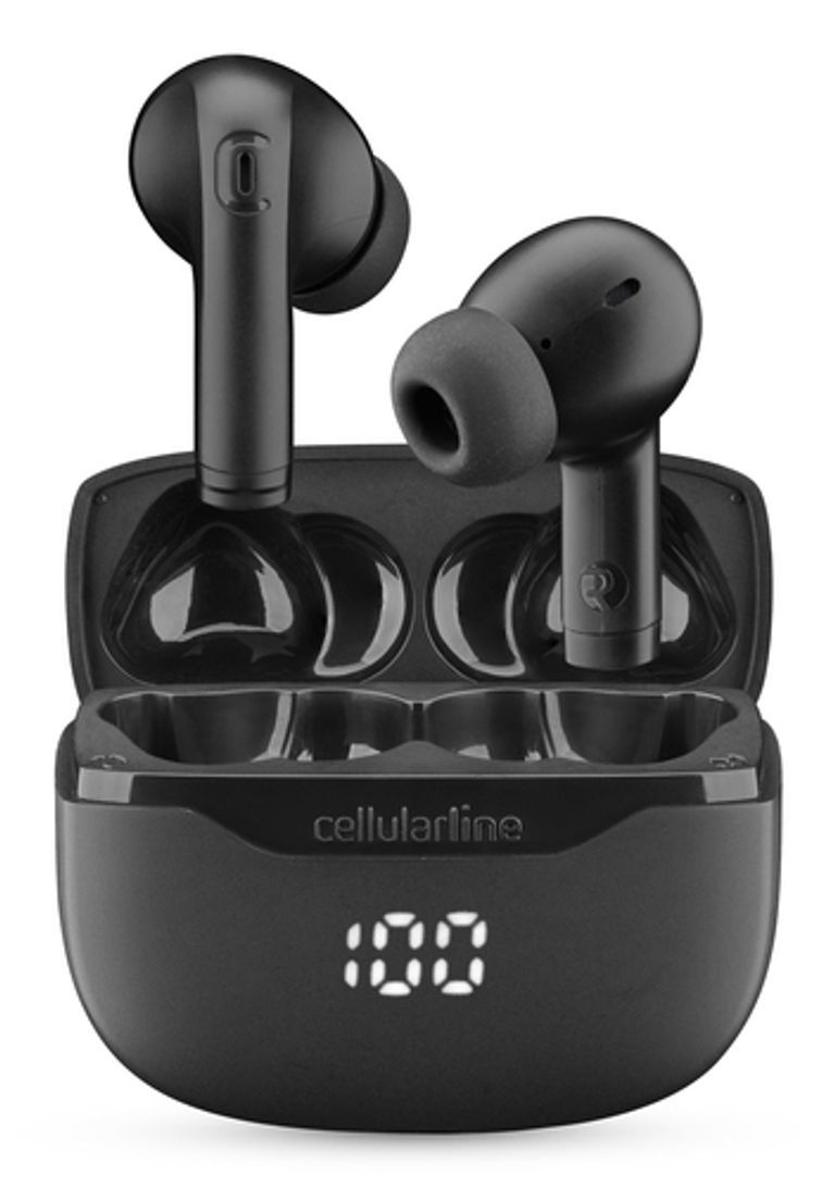 Auriculares inalámbricos Cellularline KEY con estuche de carga y pantalla LED