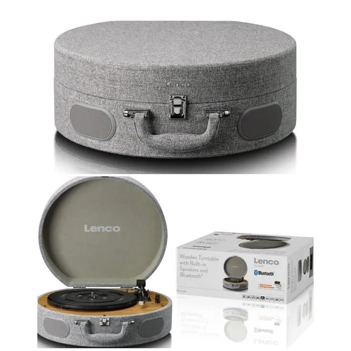 Reproductor de vinilo retro Lenco - Gris - TT-34 - Bluetooth - Altavoces integrados - Auto-detención