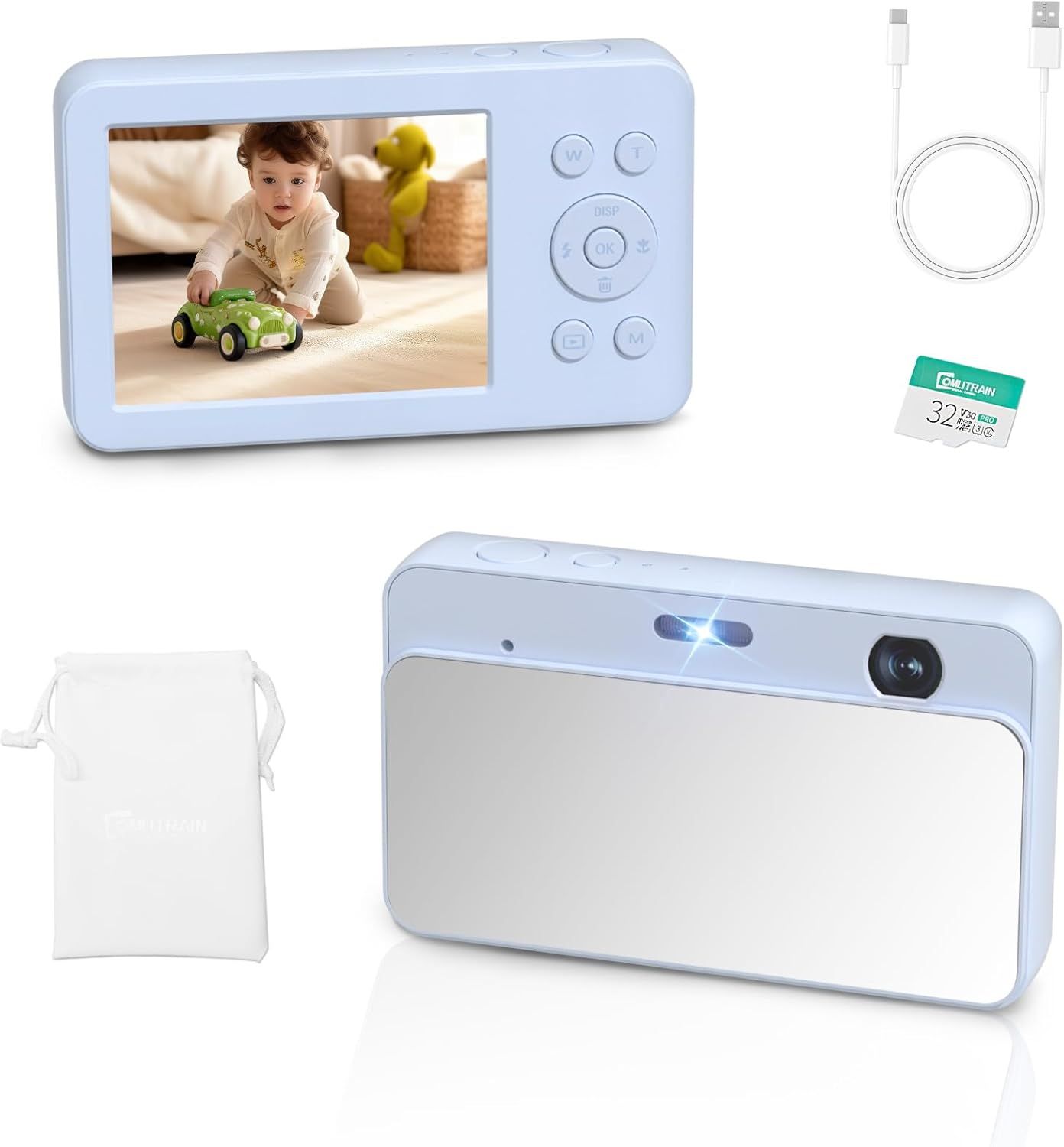 Gothicana by EMP X10 Digital Pocket Camera with Mirror, Y2K 1080P for Practical Photography, Blue