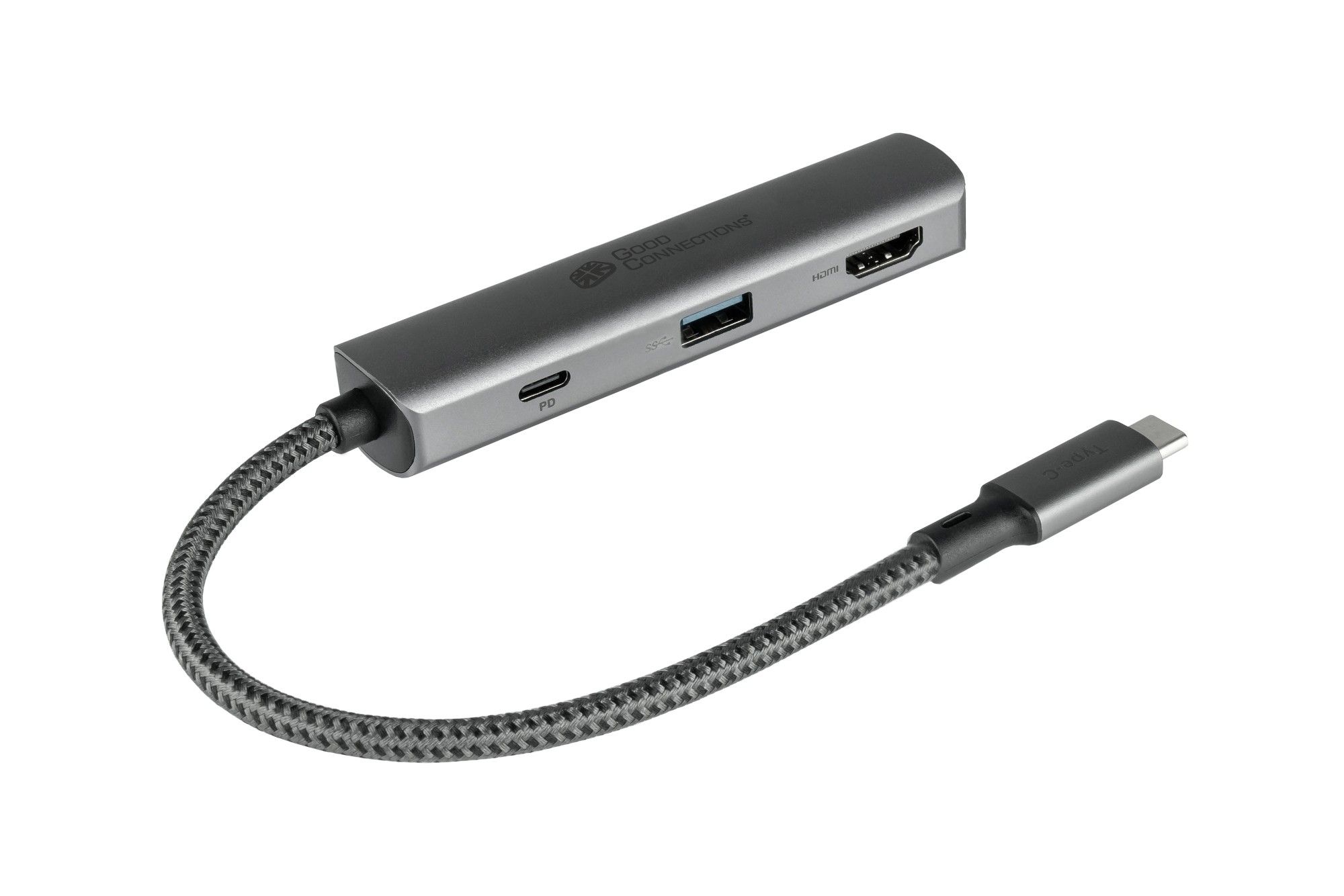 Hub USB-C de Goodconnections de 3 puertos con HDMI, USB-C y USB 3.0