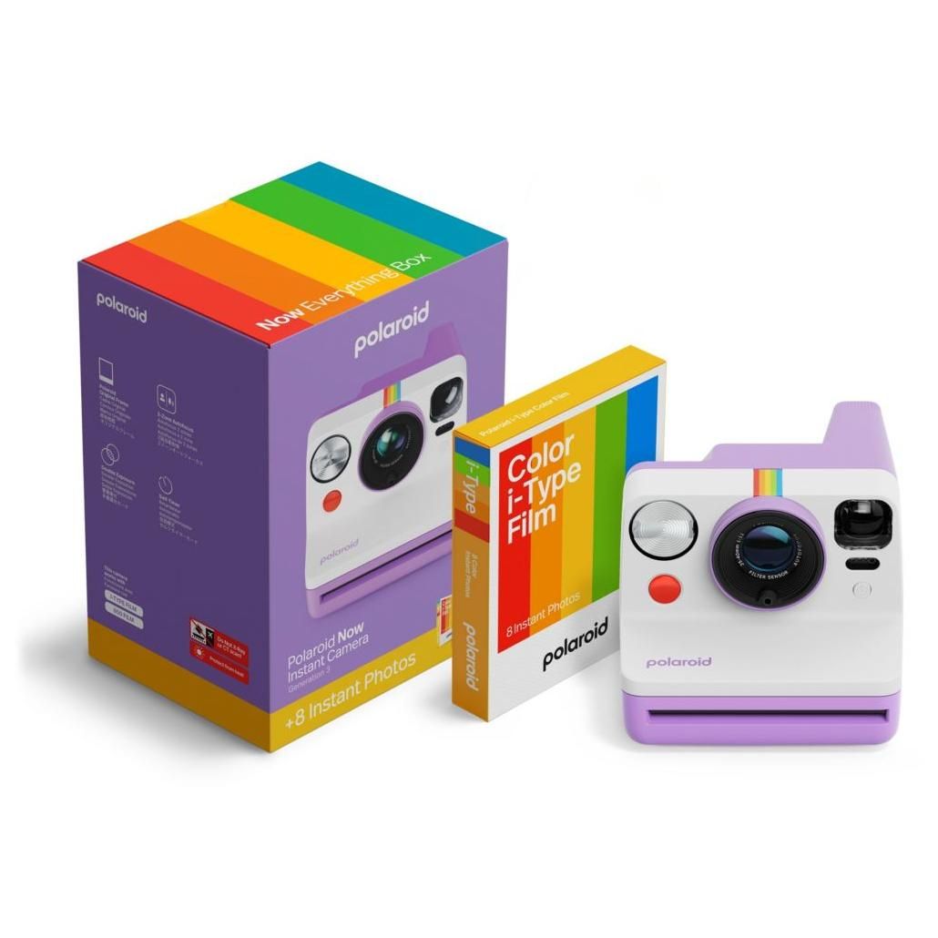 Polaroid Now Instant Camera + 8-Pack Films - Violet