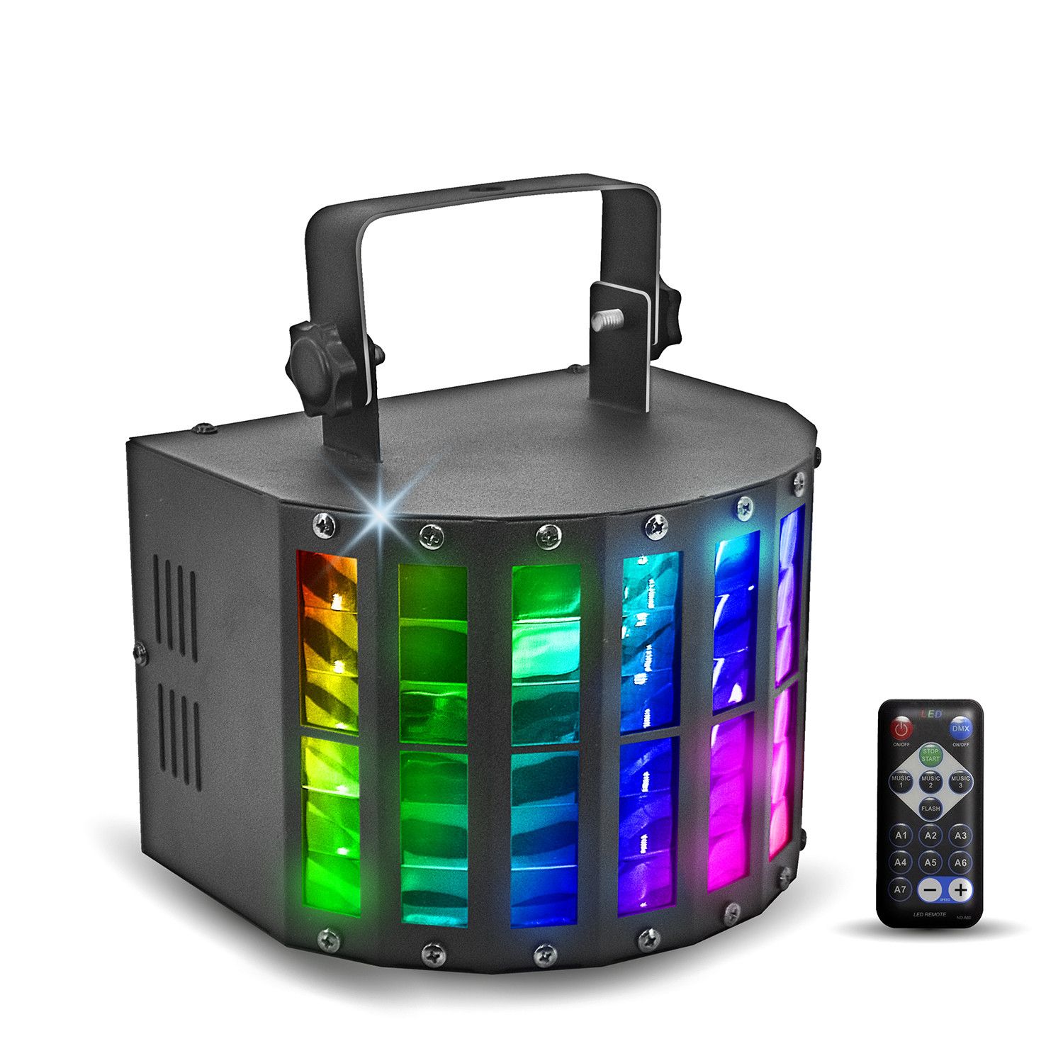 Karma DJ LED250 Effect Light - 9x3W LEDs, Strobe Mode, Music Sync, DMX, Remote Control
