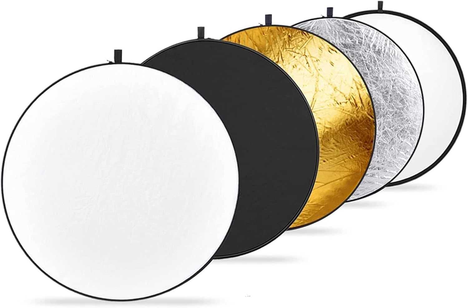 Reflejo de luz Neewer 22 pulgadas/60 cm difusor de luz 5 en 1 plegable translúcido, plata, oro, blanco y negro para la iluminación de estudio y exterior