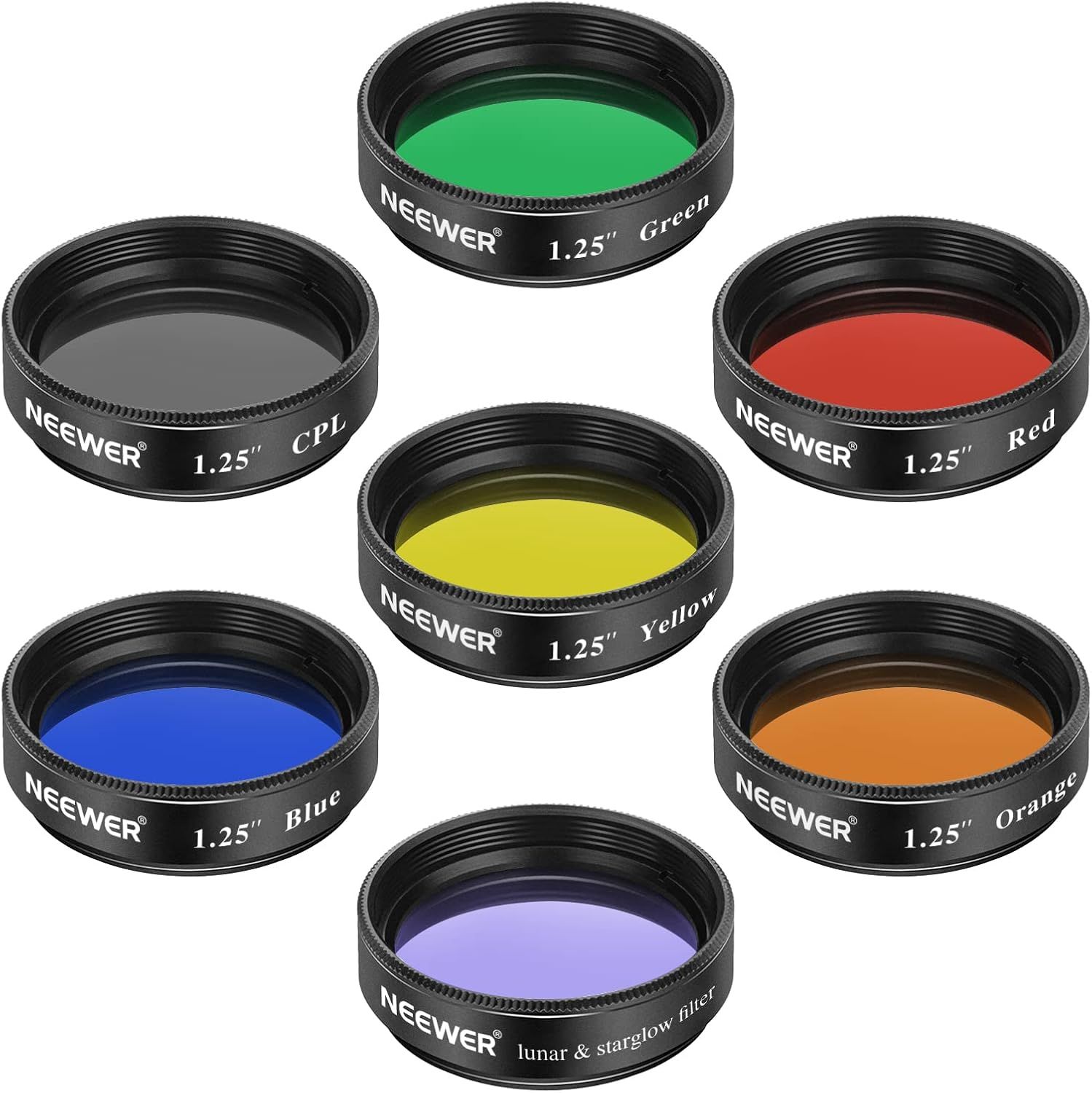 Kit de filtre Neewer pour télescope de 3,17 pouces - Filtre lunaire et filtres colorés