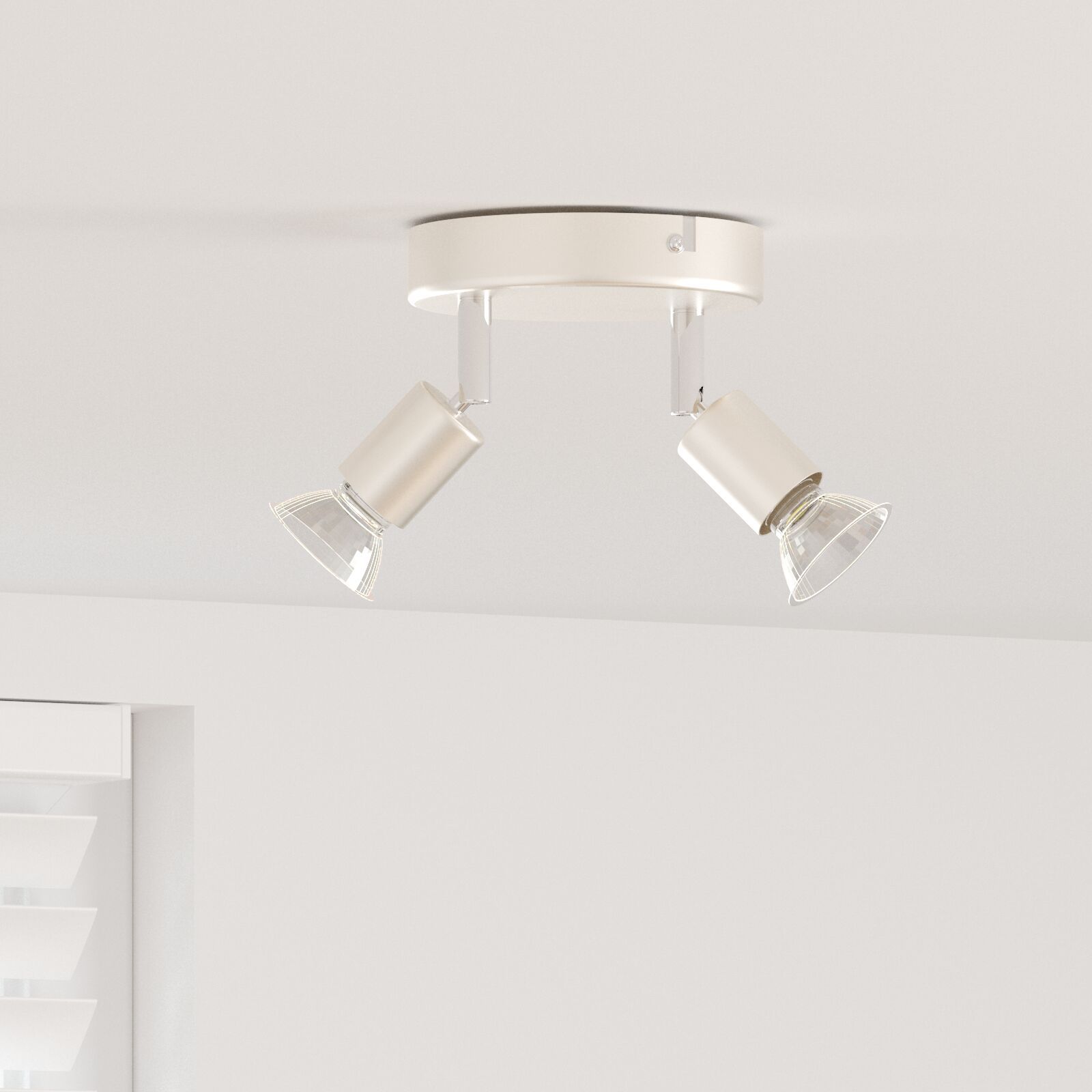 vidaXL Adjustable 2-Way Ceiling Projector, Nickel Brushed GU10