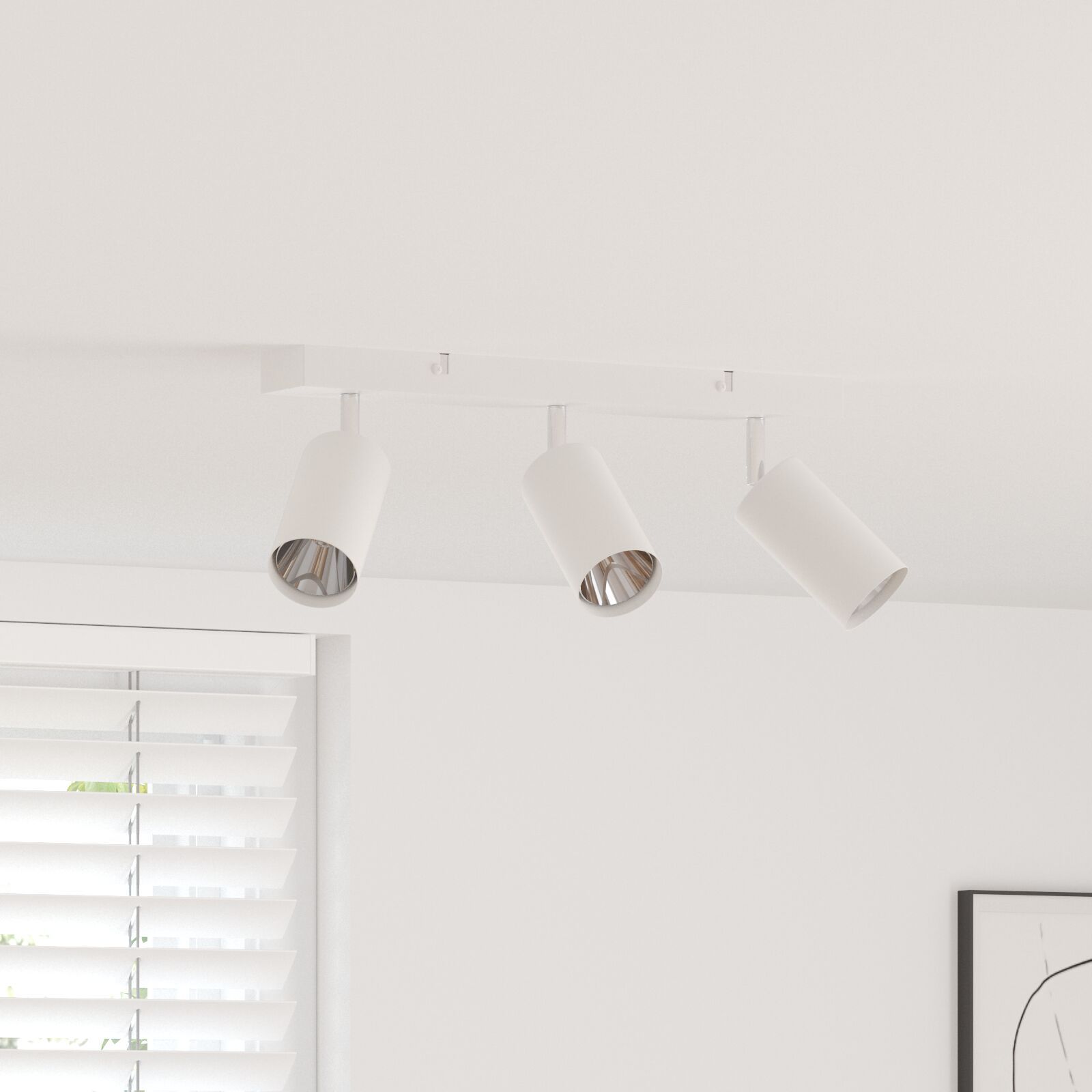 vidaXL Adjustable 3-Way Ceiling Projector, White GU10