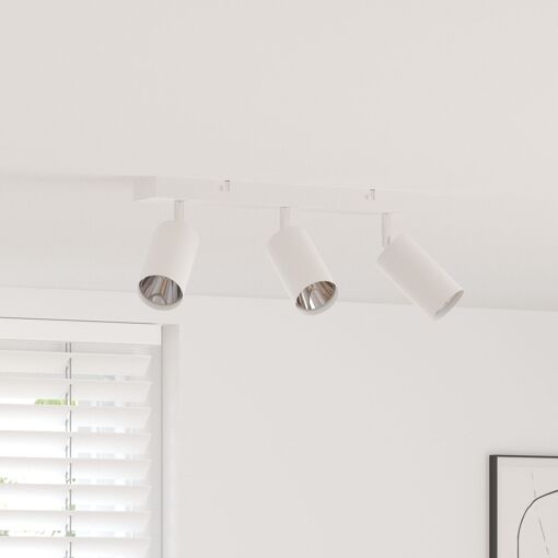 Proyector de techo ajustable de 3 vías VidaXL, blanco GU10