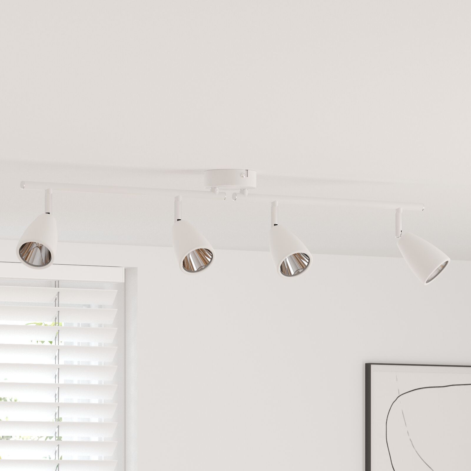 vidaXL 4-Way Adjustable Ceiling Projector, White GU10