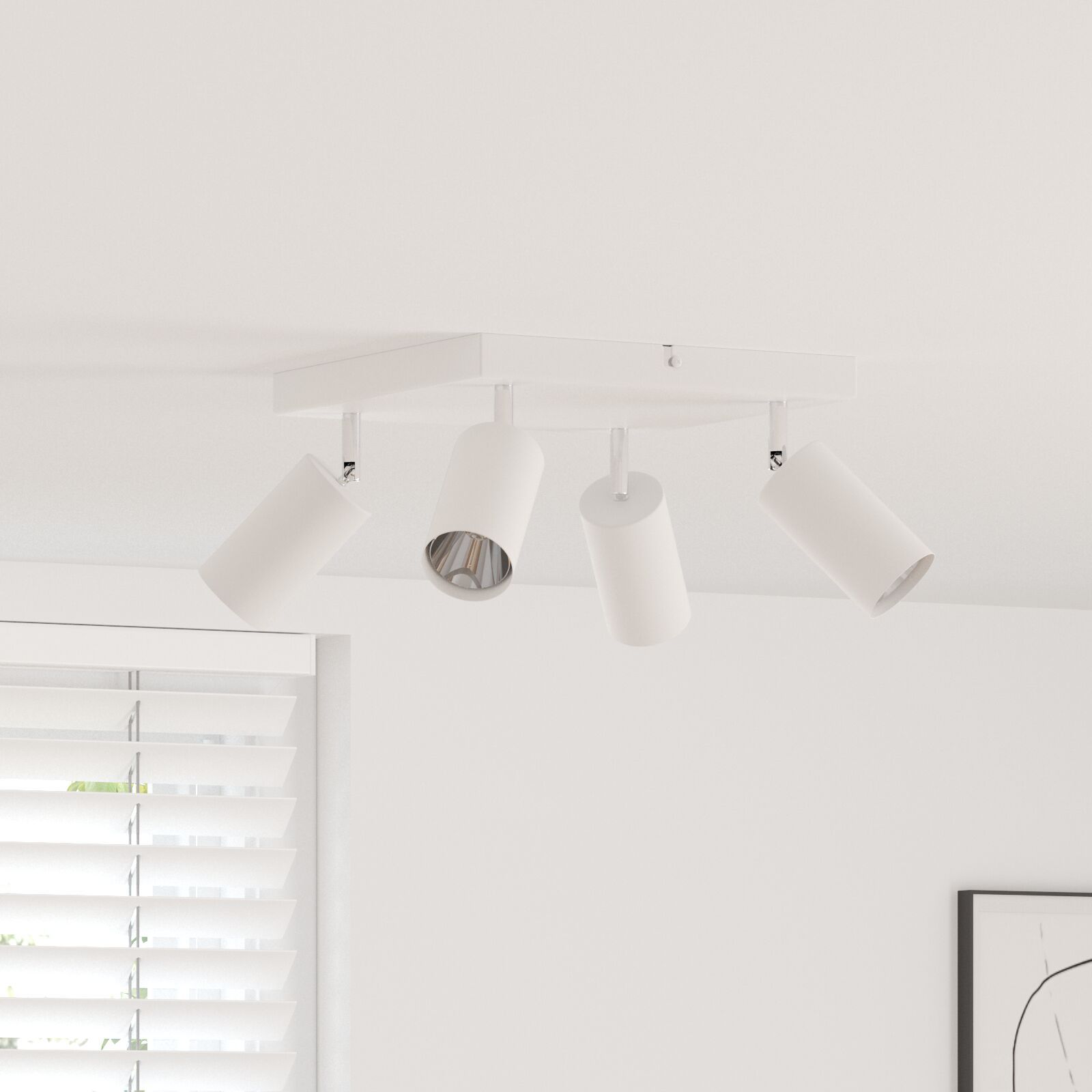 vidaXL 4-Way Adjustable Ceiling Projector, White GU10