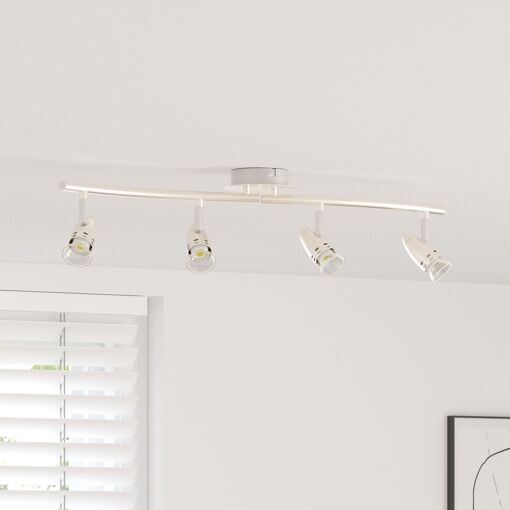 Proyector de techo VidaXL 4 vías ajustable en níquel mate (GU10)