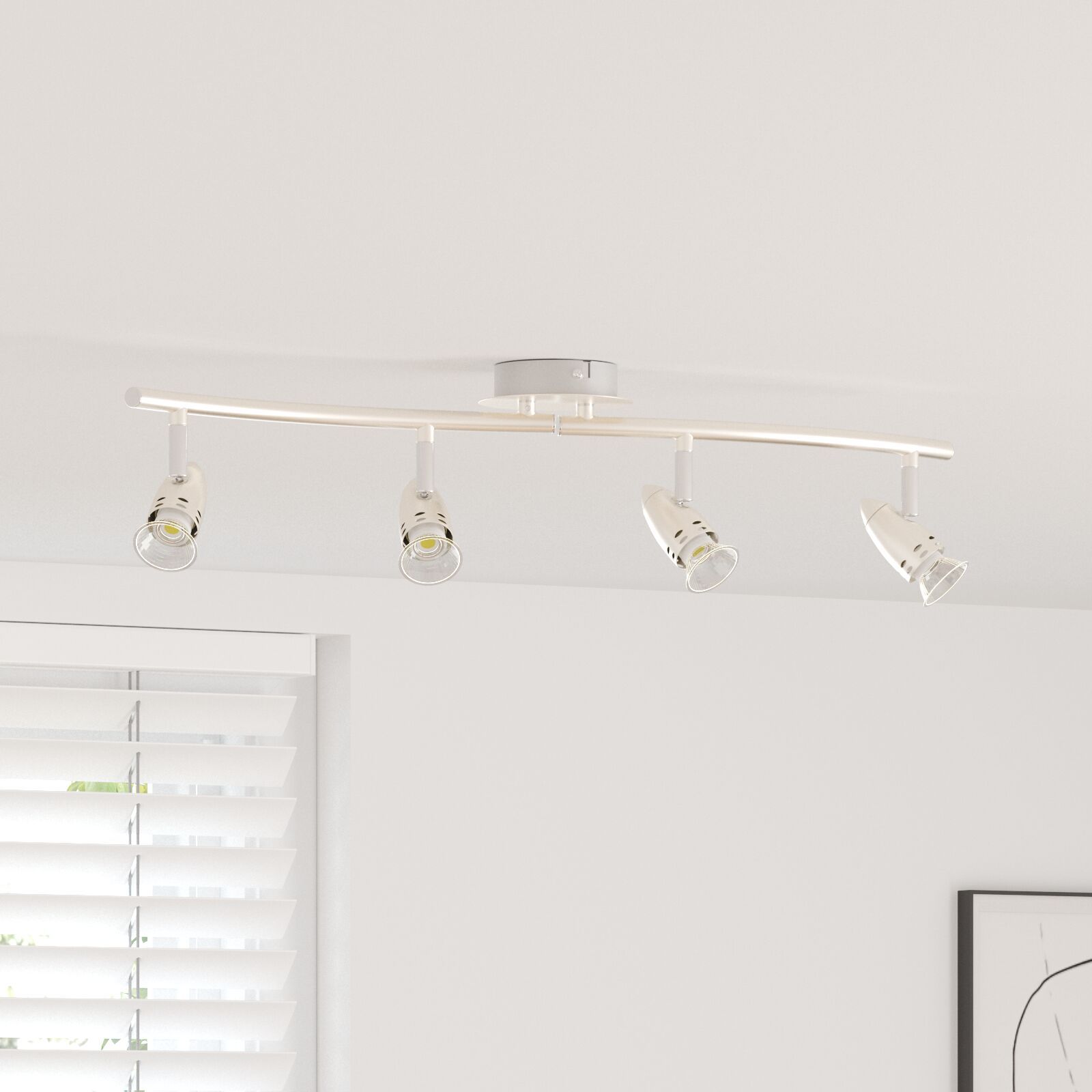 VidaXL 4-Way Adjustable Ceiling Projector, Matte Nickel (GU10)