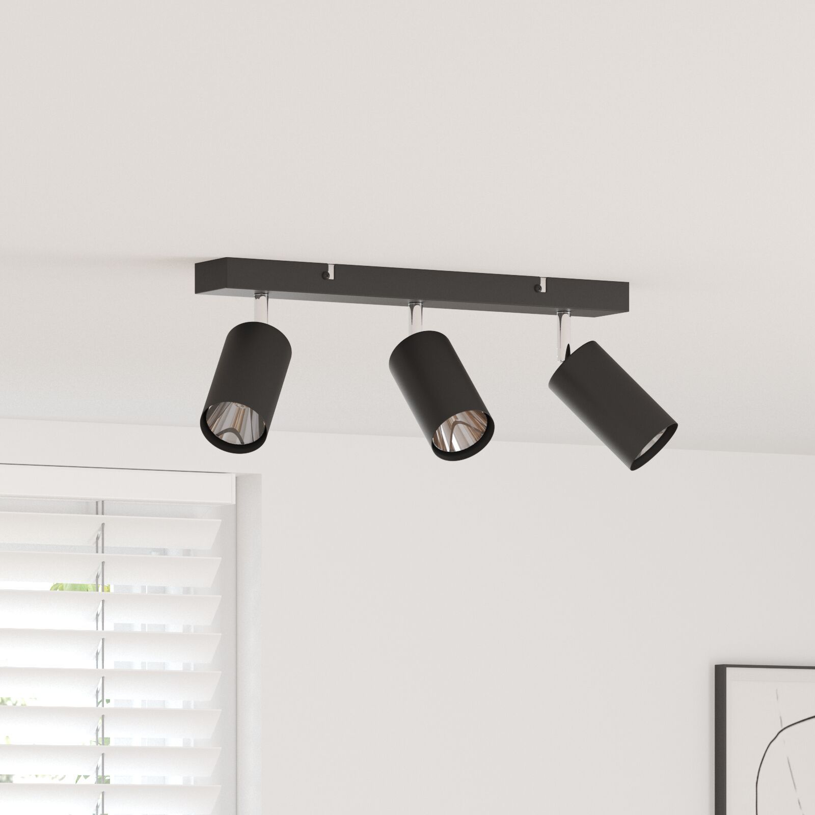 vidaXL 3-Way Adjustable Ceiling Projector, Black GU10