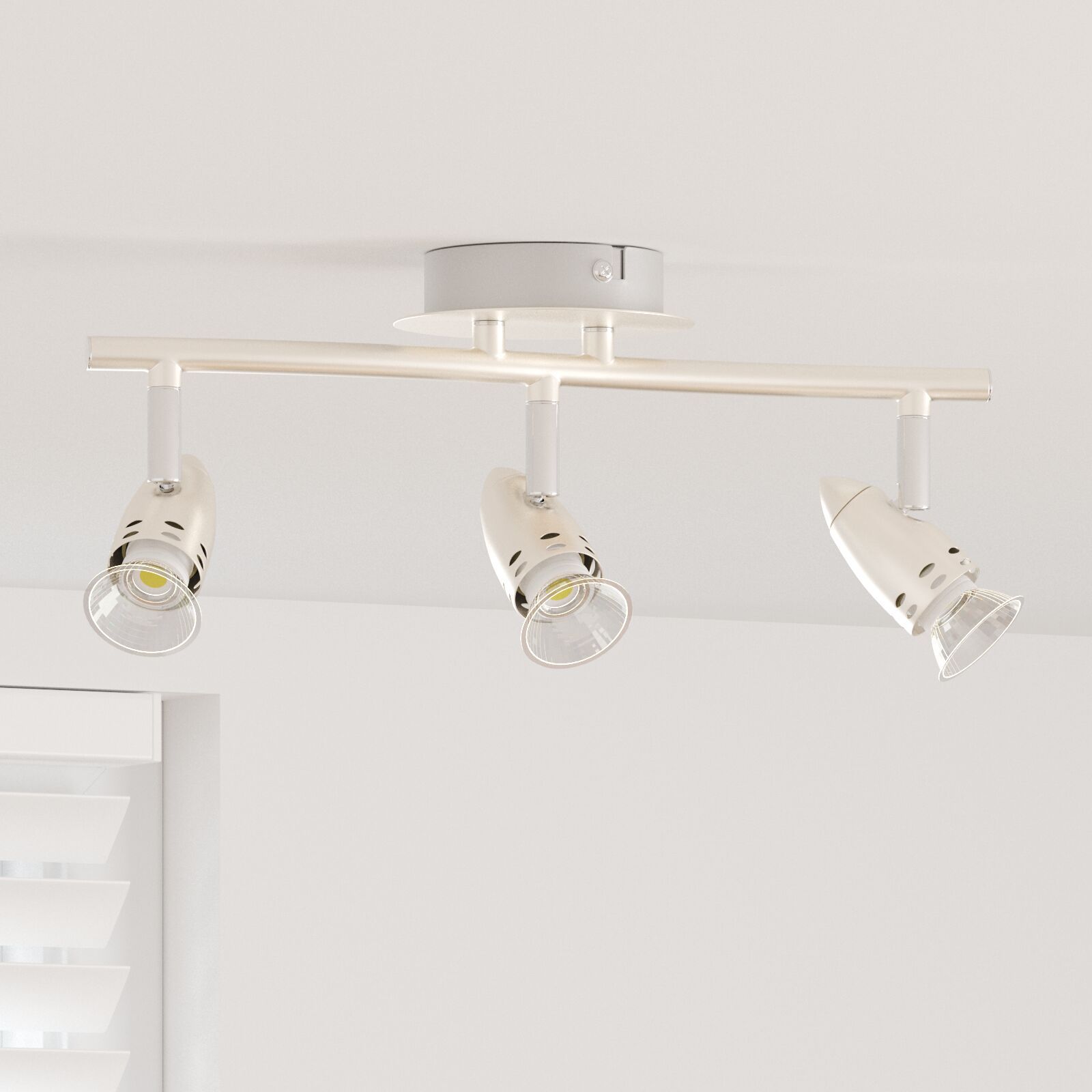 vidaXL Adjustable 3-Way Ceiling Projector, Matte Nickel GU10