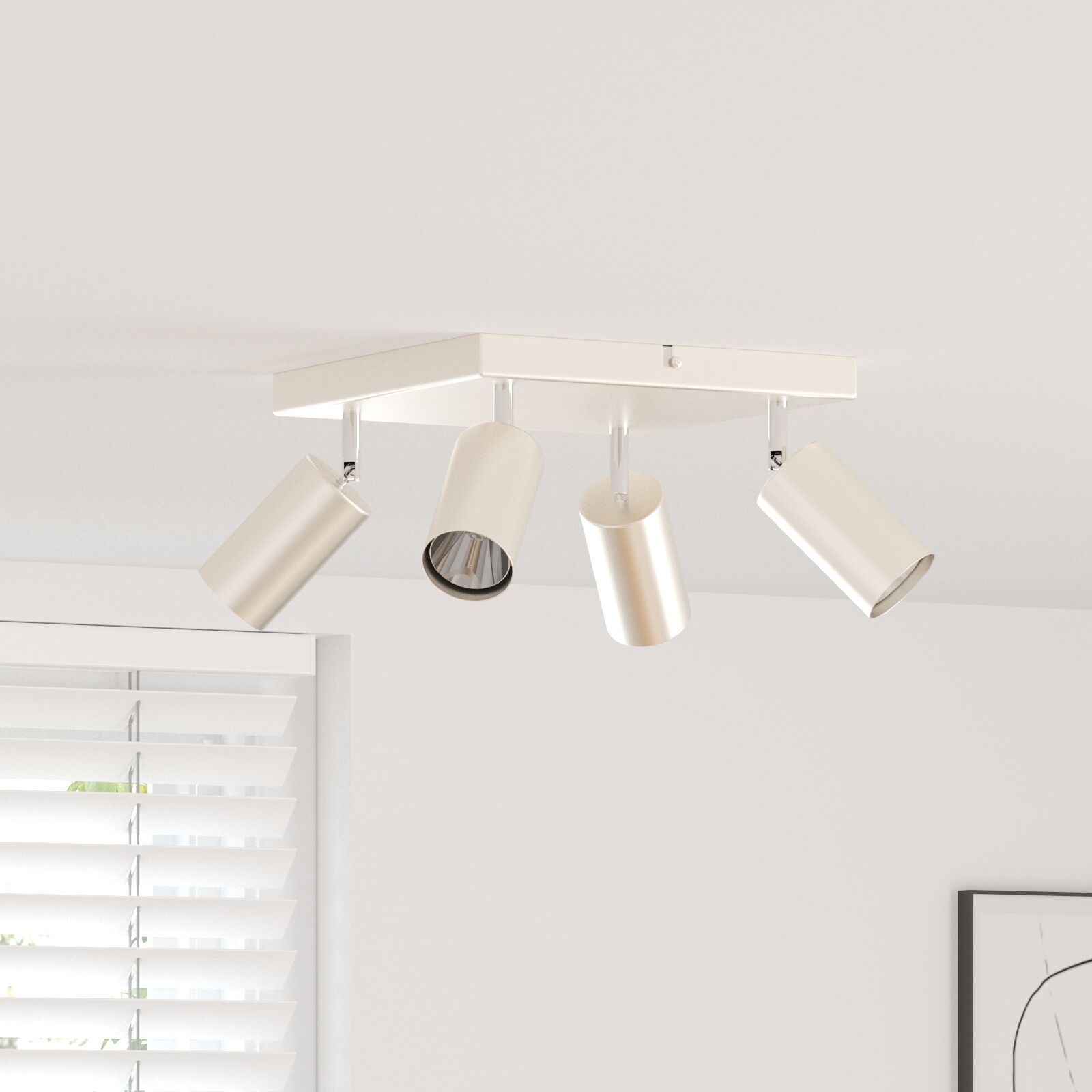 vidaXL 4-Way Adjustable Ceiling Projector, Brushed Nickel (GU10)