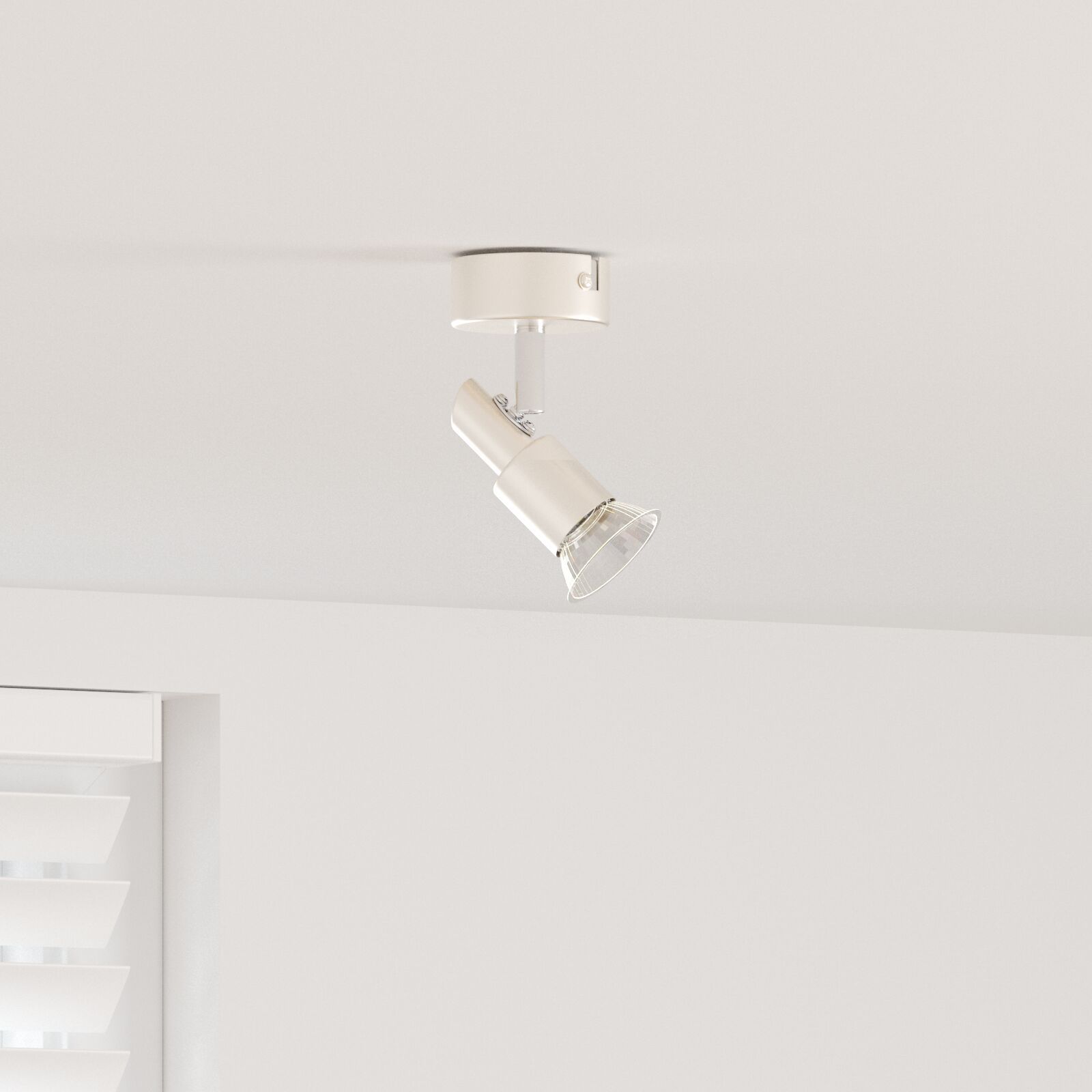 vidaXL 1-Way Adjustable Ceiling Projector, Brushed Nickel GU10