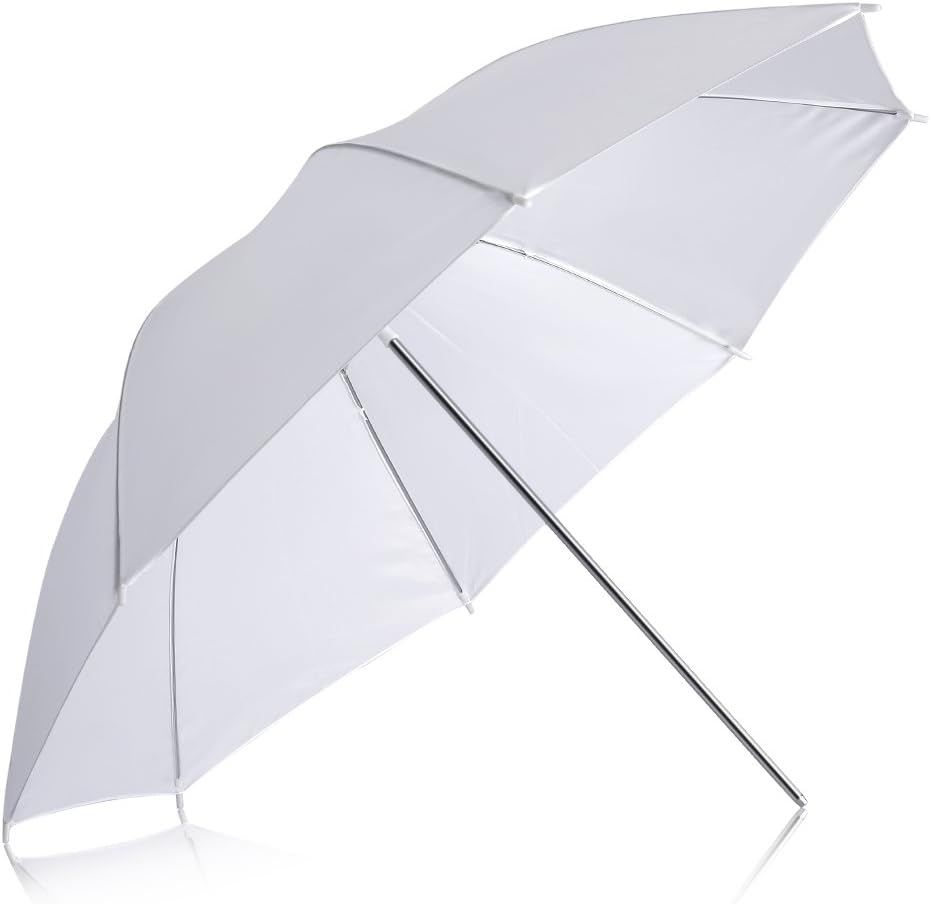 Umbrella Reflectora Neewer Blanco Transparente de 84 cm para Estudio de Fotografía Luz Flash