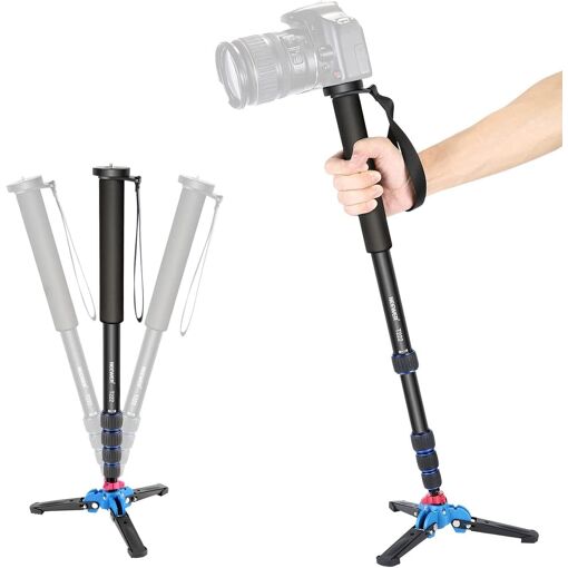 Monópode Neewer extensible con base desmontable y plegable, altura de 52 a 168 cm, aleación de aluminio, compatible con DSLR Nikon y Sony, capacidad de carga de 5 kg