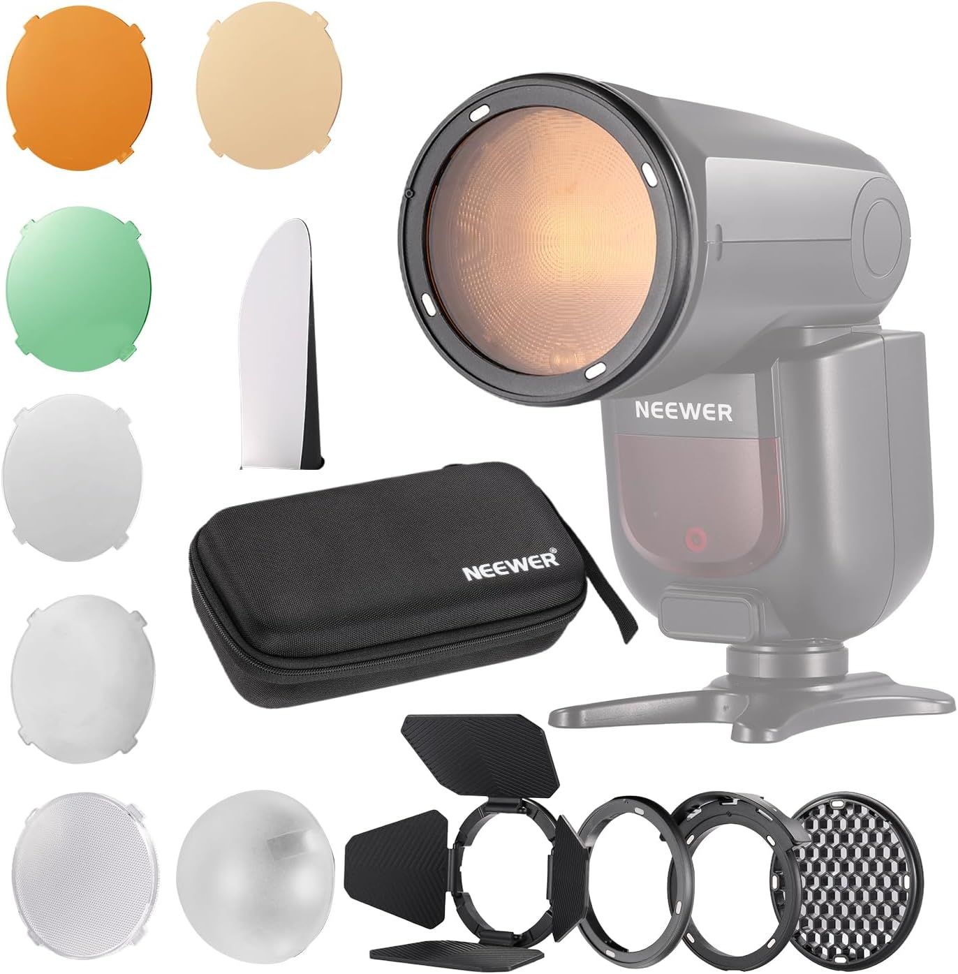 Kit de accesorios magnéticos Neewer CRM2 para cabeza redonda de flash Z1-C, Z1-N, Z1-S, Z2-C, Z2-N, Z2-S compatible con Godox V1 Speedlites