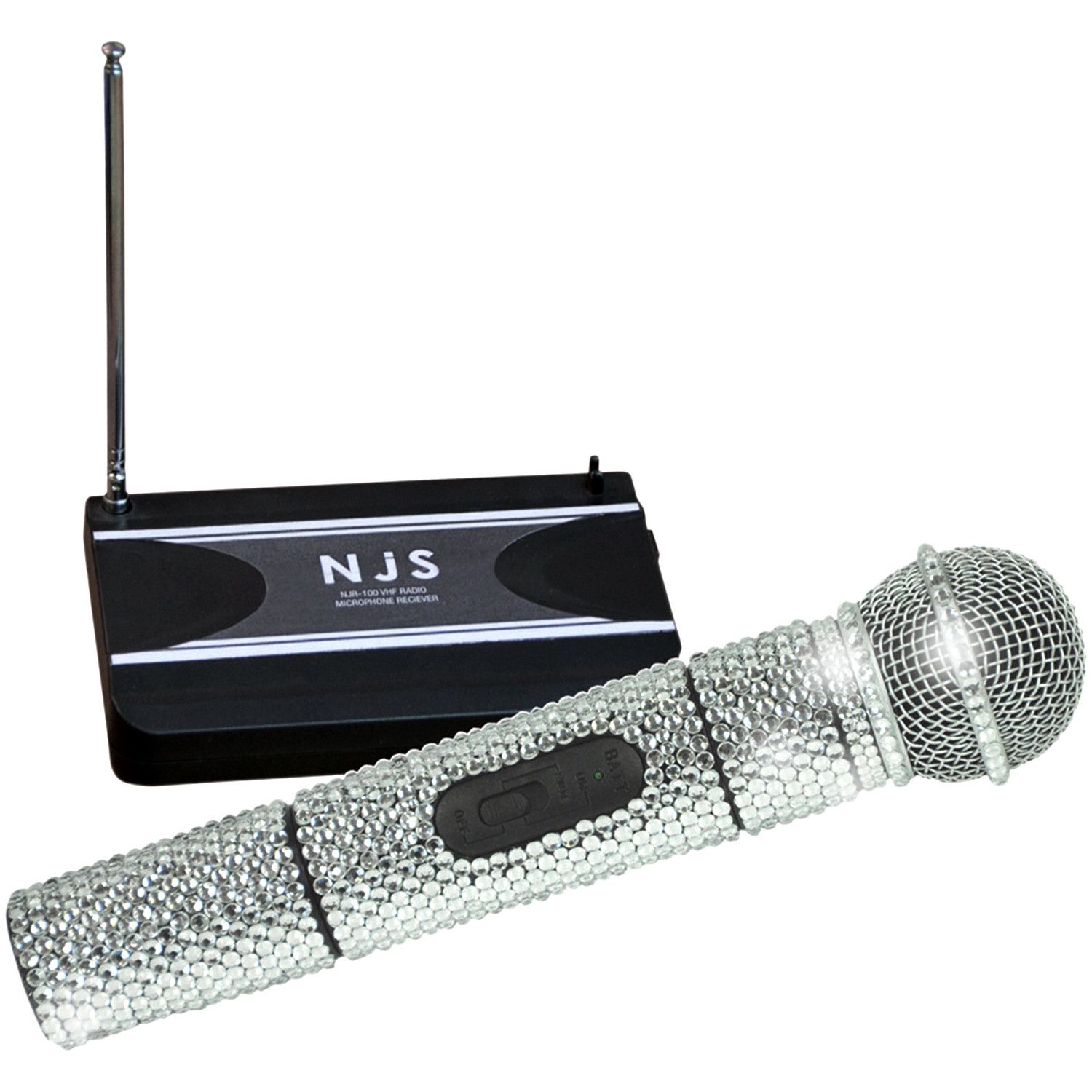 New Jersey Sound Corp VHF Crystal Effect Handheld Radio Microphone System - Silver