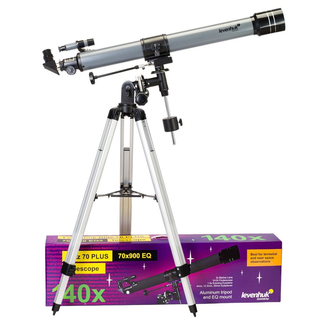 Levenhuk Blitz 70 PLUS 70/900 Refractor Telescope with EQ2 Equatorial Mount