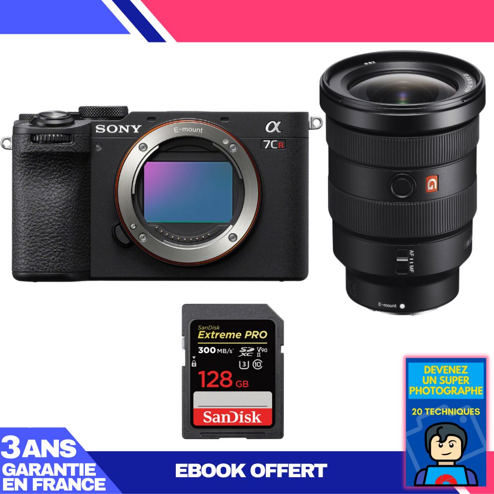 Sony A7CR Black Camera + FE 16-35mm f/2.8 GM Lens + 1 SanDisk 128GB Extreme PRO UHS-II SDXC Card