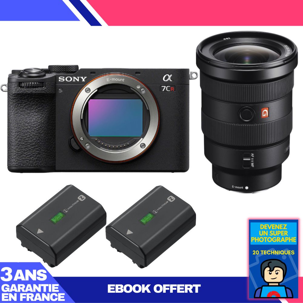 Sony A7CR Black Body + FE 16-35mm f/2.8 GM Lens + 2 Sony NP-FZ100 Batteries + 'Become a Super Photographer' Ebook