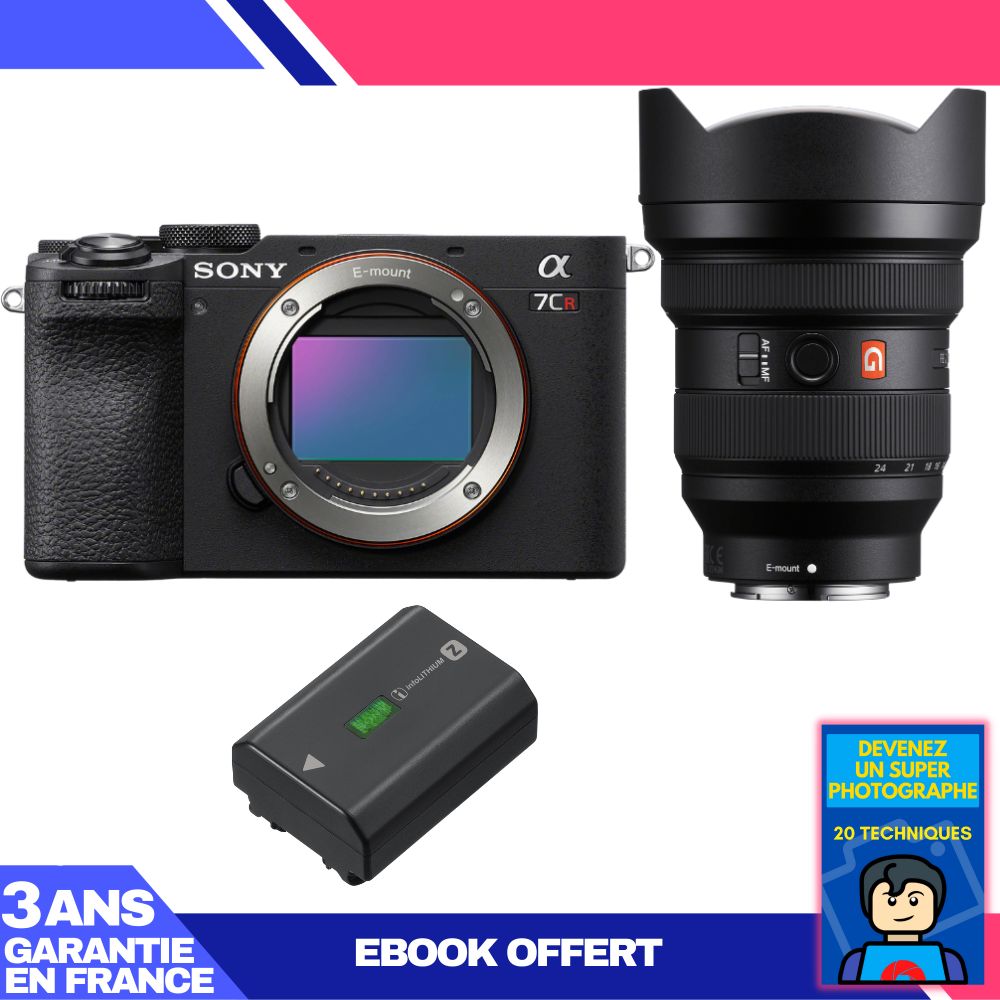 Sony A7CR Black Body + FE 12-24mm f/2.8 GM Lens + 1 Sony NP-FZ100 + 'Become a Super Photographer' Ebook