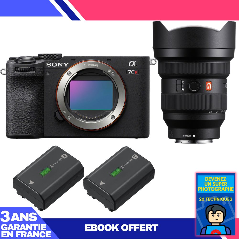 Sony A7CR Black Body + FE 12-24mm f/2.8 GM Lens + 2x Sony NP-FZ100 Batteries + 'Become a Super Photographer' Ebook
