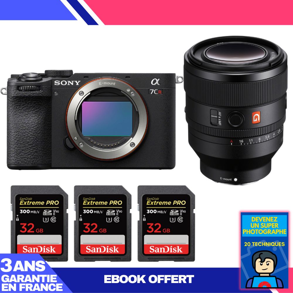 Sony A7CR Black Camera Kit with FE 50mm f/1.2 GM Lens + 3x SanDisk 32GB Extreme PRO UHS-II SDXC Memory Cards