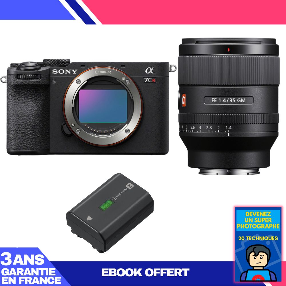 Sony A7CR Black + FE 35mm f/1.4 GM Lens + 1 Sony NP-FZ100 Battery + 'Become a Super Photographer' Ebook
