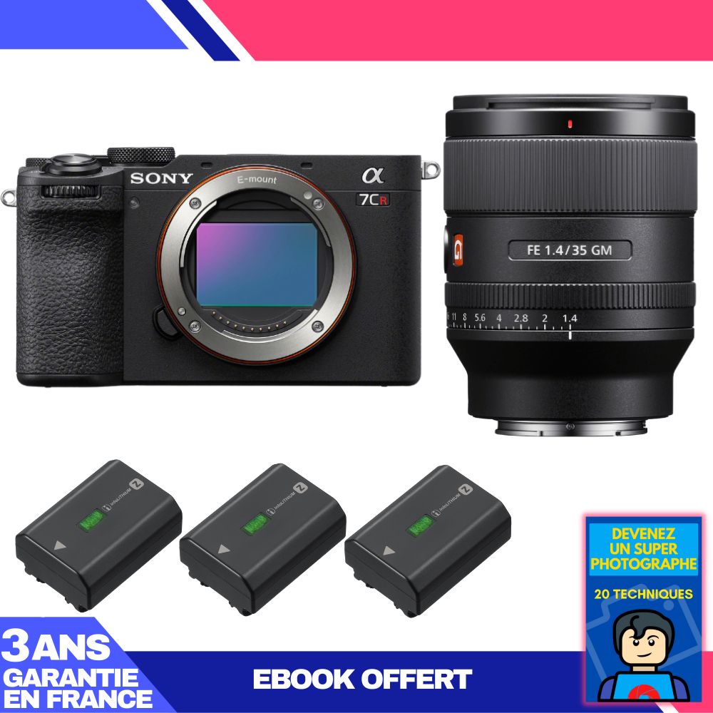Sony A7CR Black Body + FE 35mm f/1.4 GM Lens + 3 Sony NP-FZ100 Batteries + 'Become a Super Photographer' Ebook
