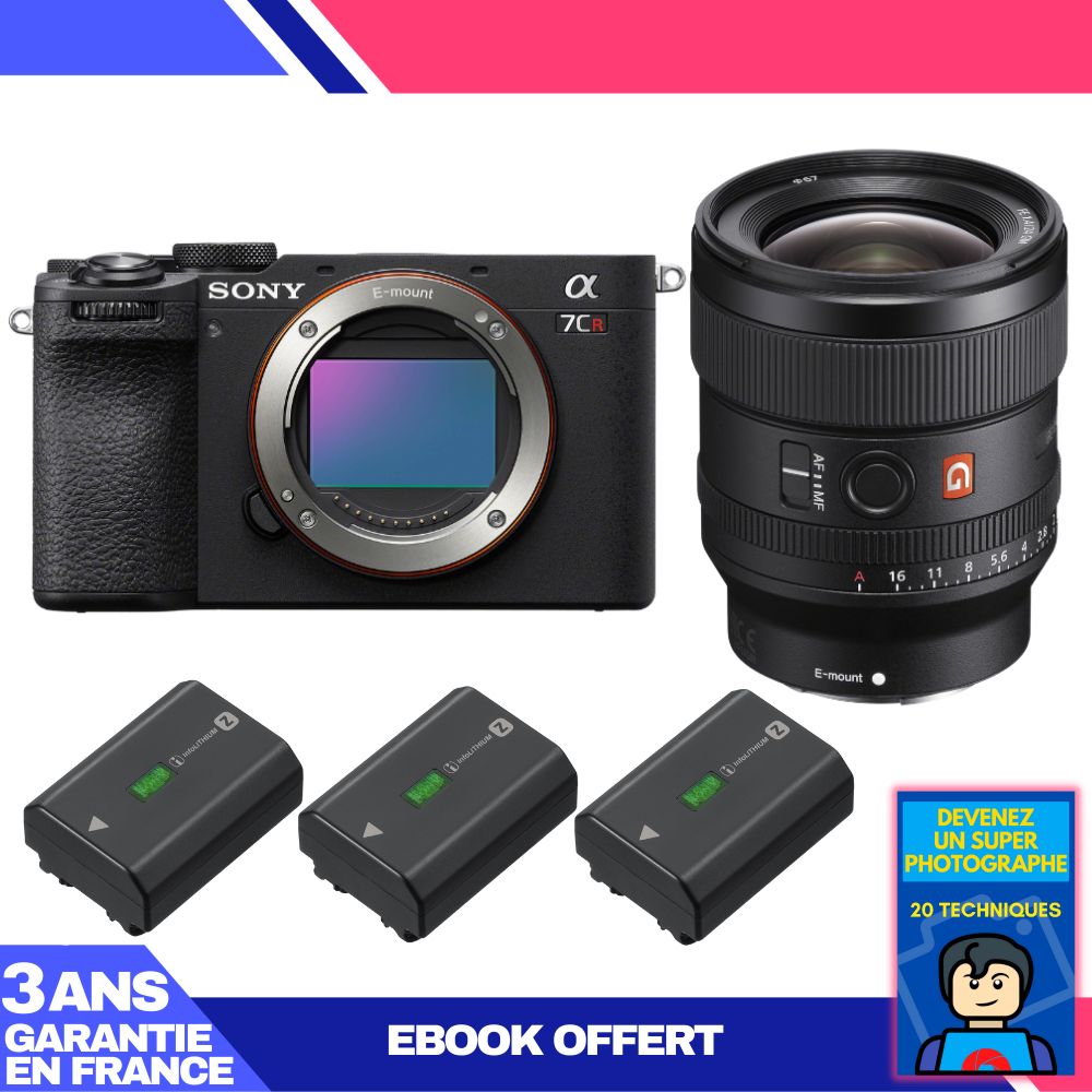 Sony A7CR Black Kit + FE 24mm f/1.4 GM + 3 Sony NP-FZ100 + Ebook 'Become a Super Photographer'