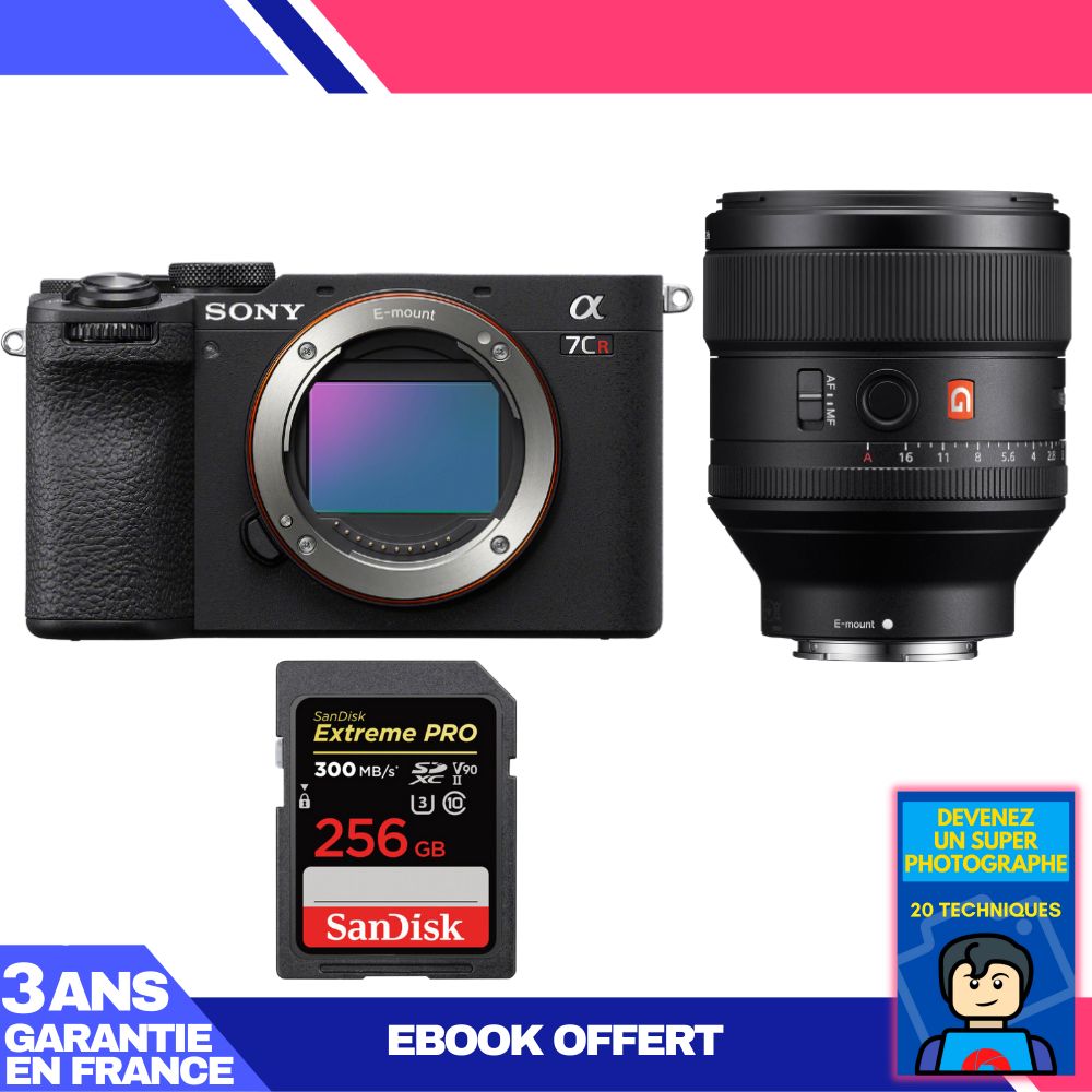 Sony A7CR Black + FE 85mm f/1.4 GM + 1 SanDisk 256GB Extreme PRO UHS-II SDXC Card + 'Become a Master Photographer' Ebook