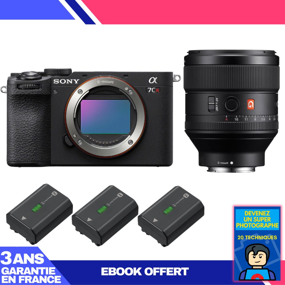 Sony A7CR Black Body + FE 85mm f/1.4 GM Lens + 3 Sony NP-FZ100 Batteries + 'Become a Super Photographer' Ebook