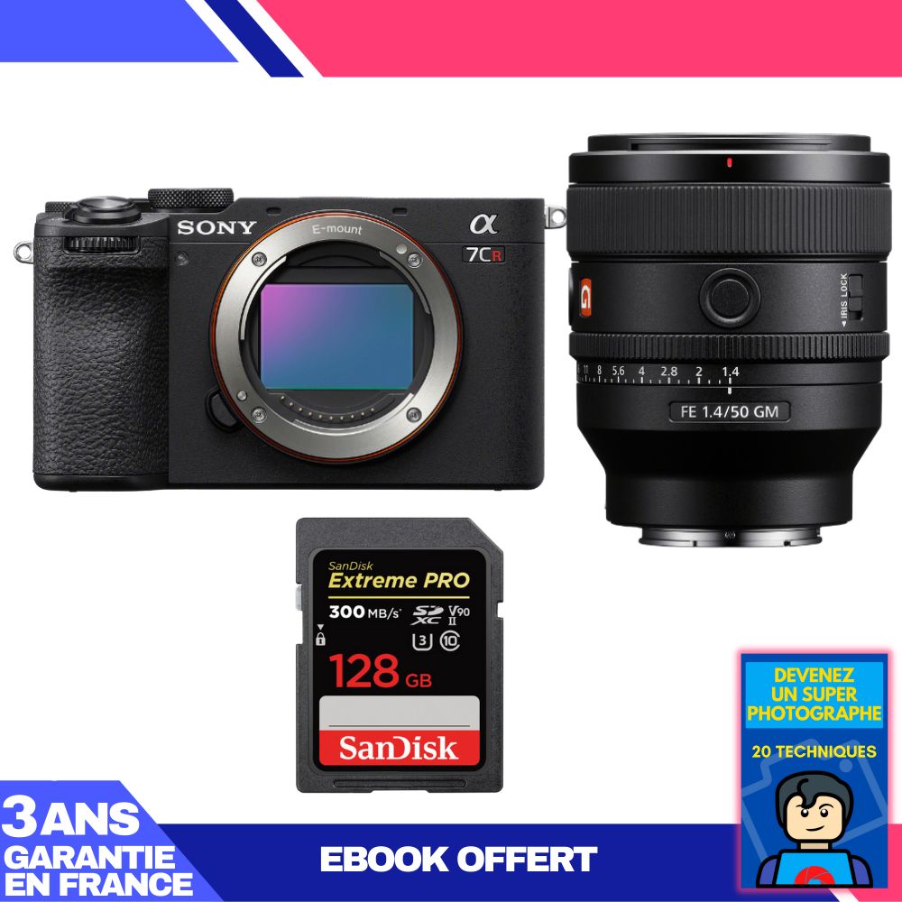 Sony A7CR Black Body + FE 50mm f/1.4 GM Lens + 1 SanDisk 128GB Extreme PRO UHS-II SDXC Card + 'Become a Master Photographer' Ebook