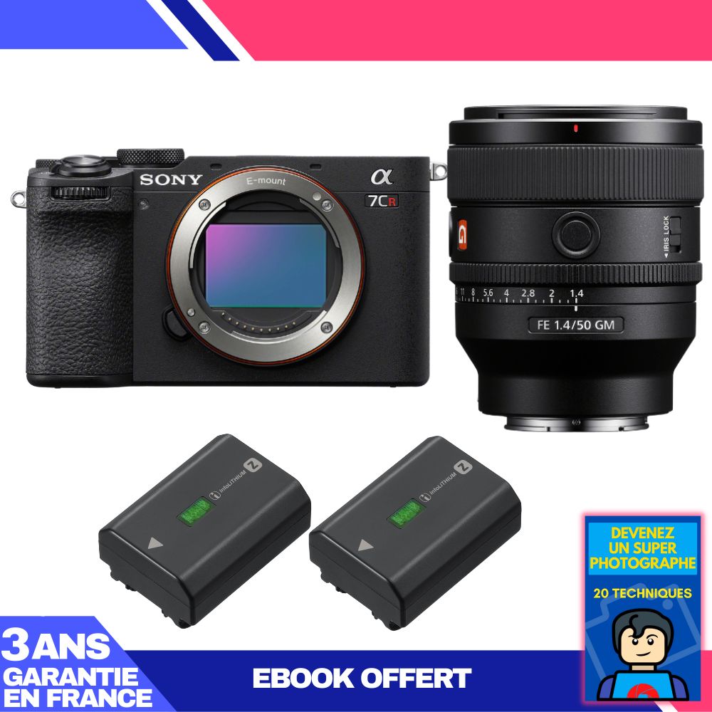 Sony A7CR Black + FE 50mm f/1.4 GM Lens + 2 Sony NP-FZ100 Batteries + 'Become a Super Photographer' Ebook