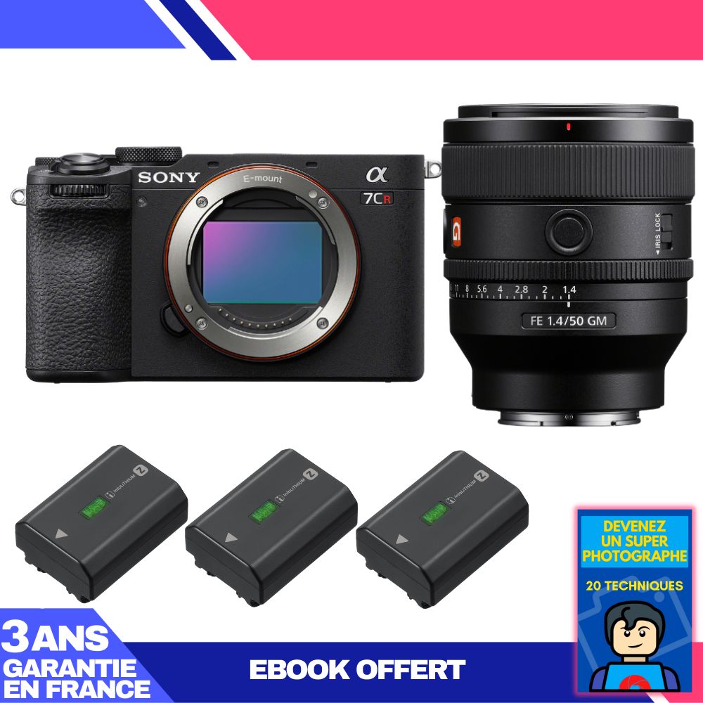 Sony A7CR Black + FE 50mm f/1.4 GM + 3 Sony NP-FZ100 Batteries + 'Become a Super Photographer' Ebook