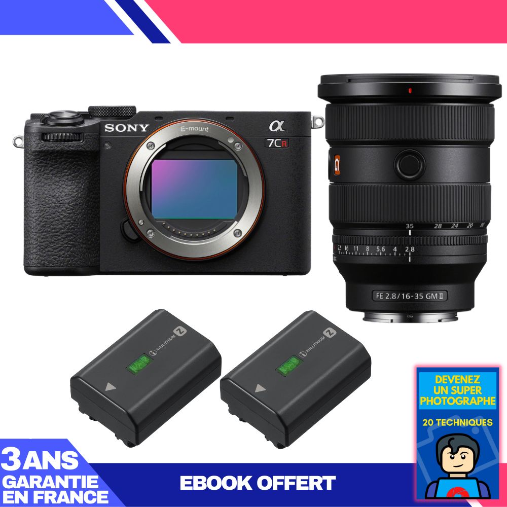 Sony A7CR Black Body + FE 16-35mm f/2.8 GM II Lens + 2 Sony NP-FZ100 Batteries + 'Become a Master Photographer' Ebook
