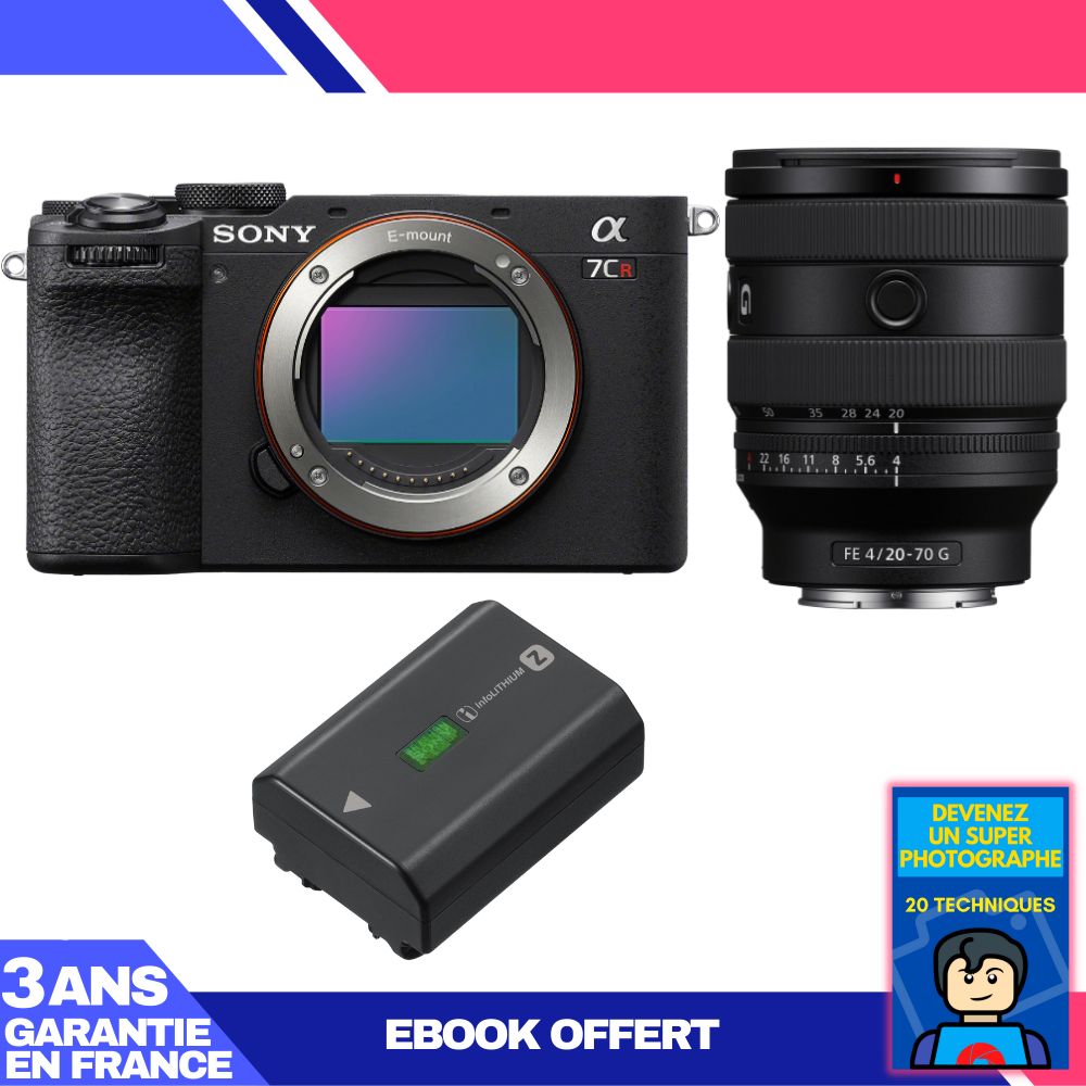Sony A7CR Black Body + FE 20-70mm f/4 G Lens + Sony NP-FZ100 Battery + 'Become a Super Photographer' Ebook