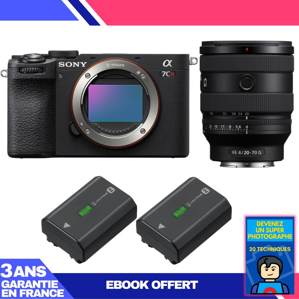 Sony A7CR Black + FE 20-70mm f/4 G Lens + 2 Sony NP-FZ100 + Ebook 'Become a Super Photographer'