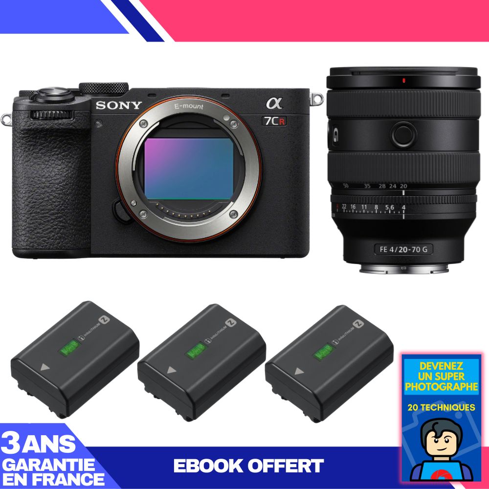 Sony A7CR Black Body + FE 20-70mm f/4 G Lens + 3 Sony NP-FZ100 Batteries + 'Become a Super Photographer' Ebook