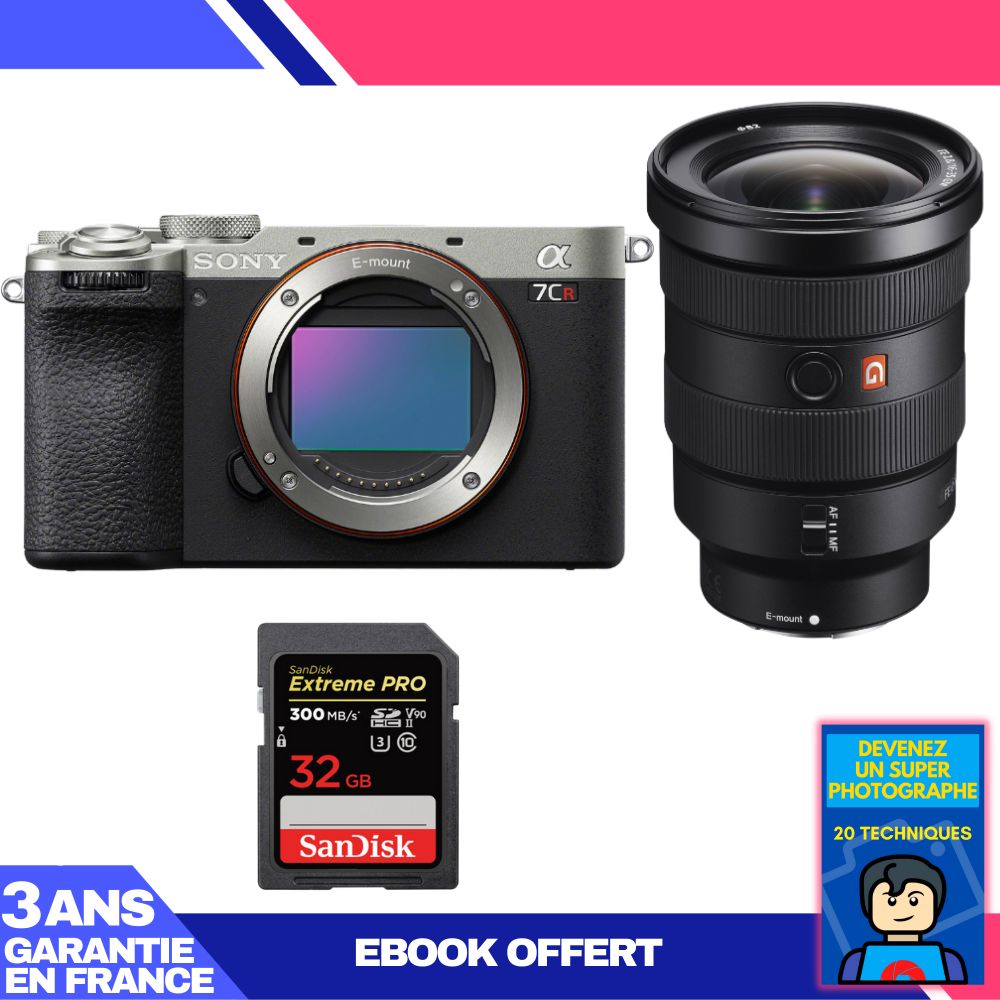 Sony A7CR Silver Camera Kit with FE 16-35mm f/2.8 GM Lens + SanDisk 32GB Extreme PRO SD Card