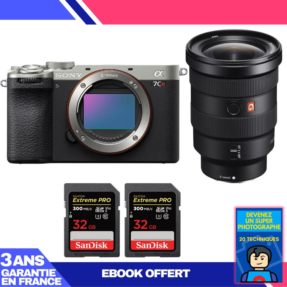 Sony A7CR Silver Camera Kit with FE 16-35mm f/2.8 GM Lens + SanDisk SD Cards
